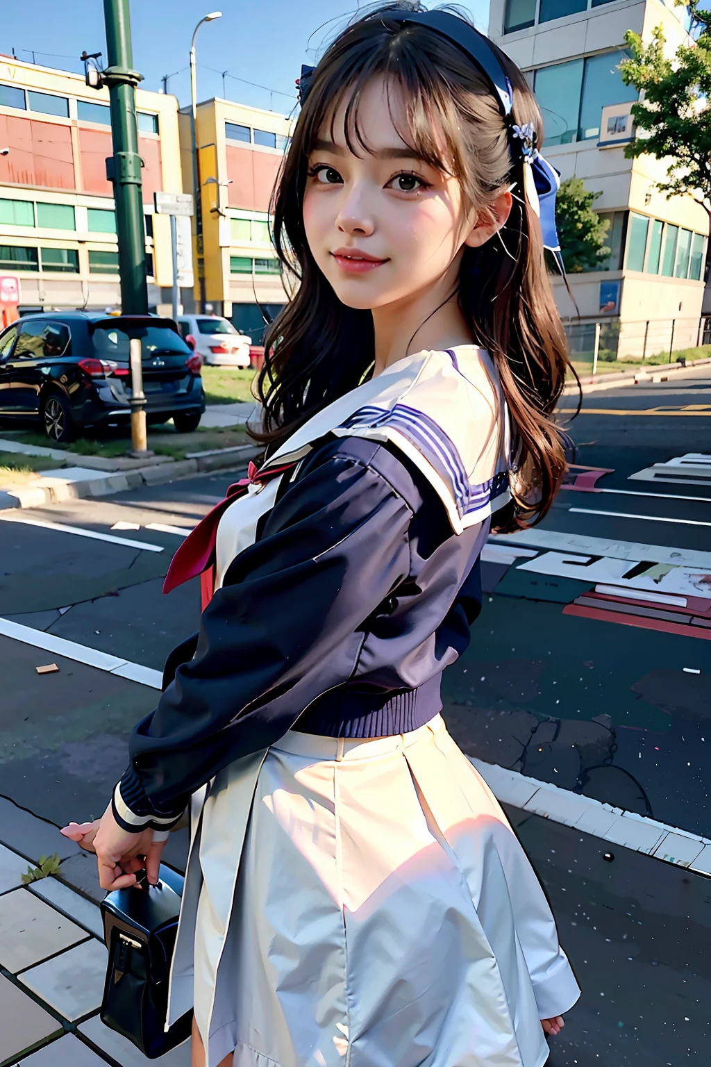 (photogenic, masterpiece:1.5),campus, many, student uniform, sailor suit, mini-skirt, voluptuous body, beautiful face, 3D, japan, High school student, Group photo, schoolyard, school uniform, real, Perspective from a distance