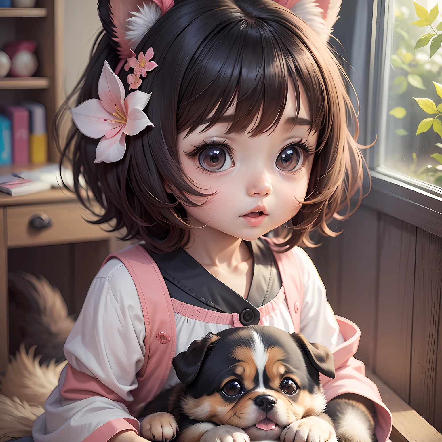cute dog, baby, anime, manga,, sakura, games --auto --s2