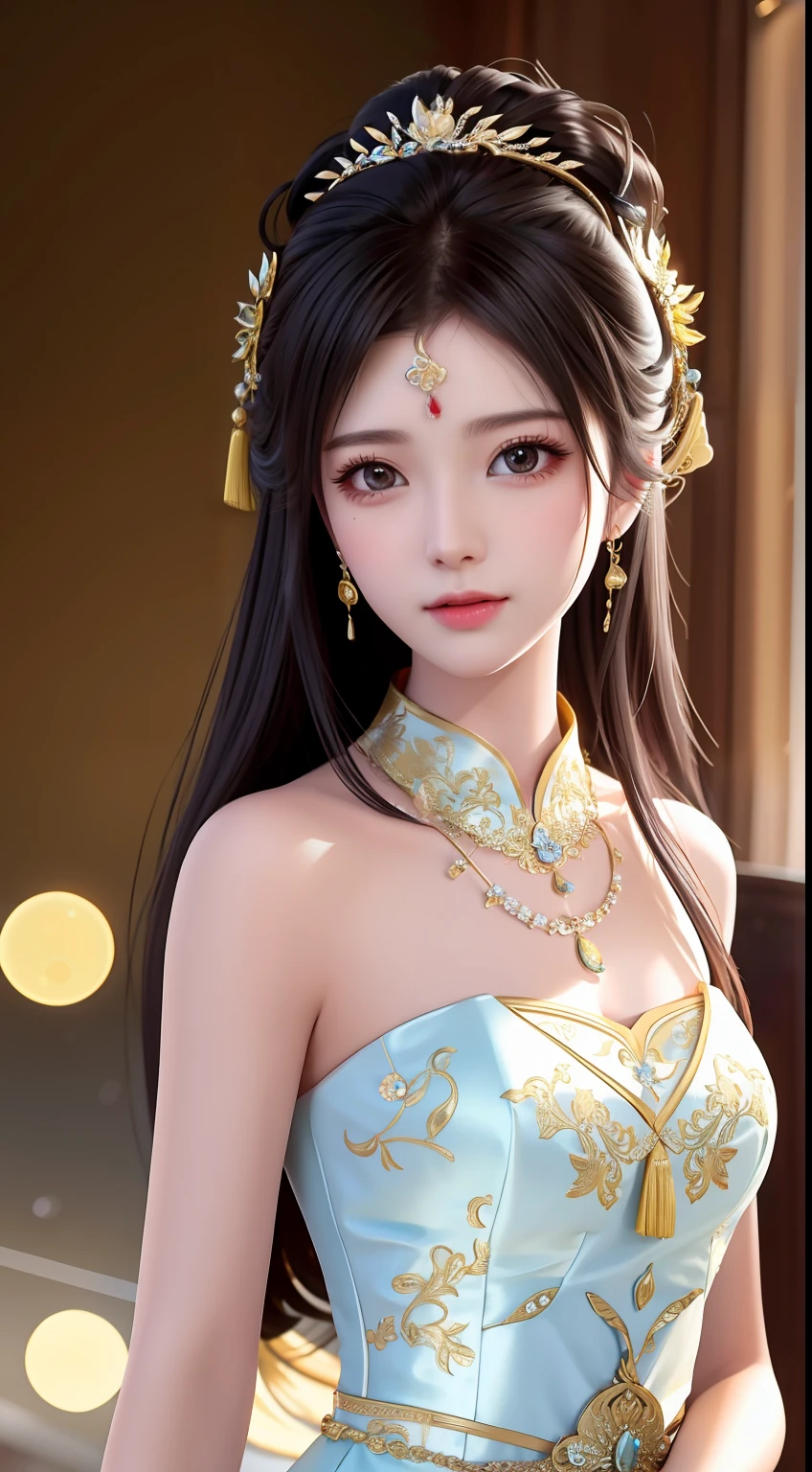best quality, masterpiece, highres, 1girl,china wedding  dress,hair ornament,necklace, jewelry,Beautiful face,upon_body, tyndall effect,photorealistic, dark studio, rim lighting, two tone lighting,(high detailed skin:1.2), 8k uhd, dslr, soft lighting, high quality, volumetric lighting, candid, Photograph, high resolution, 4k, 8k, Bokeh