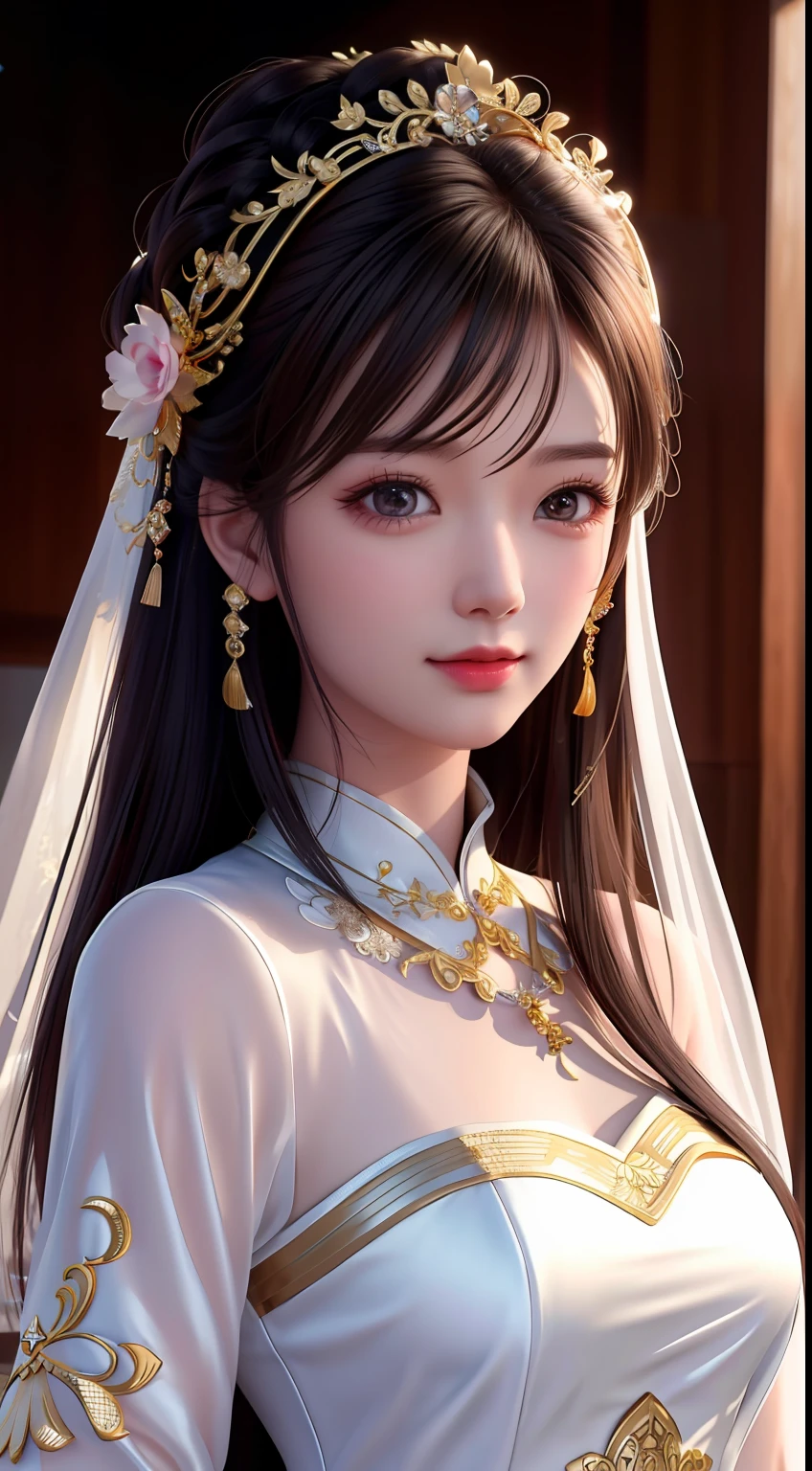 best quality, masterpiece, highres, 1girl,china wedding  dress,hair ornament,necklace, jewelry,Beautiful face,upon_body, tyndall effect,photorealistic, dark studio, rim lighting, two tone lighting,(high detailed skin:1.2), 8k uhd, dslr, soft lighting, high quality, volumetric lighting, candid, Photograph, high resolution, 4k, 8k, Bokeh