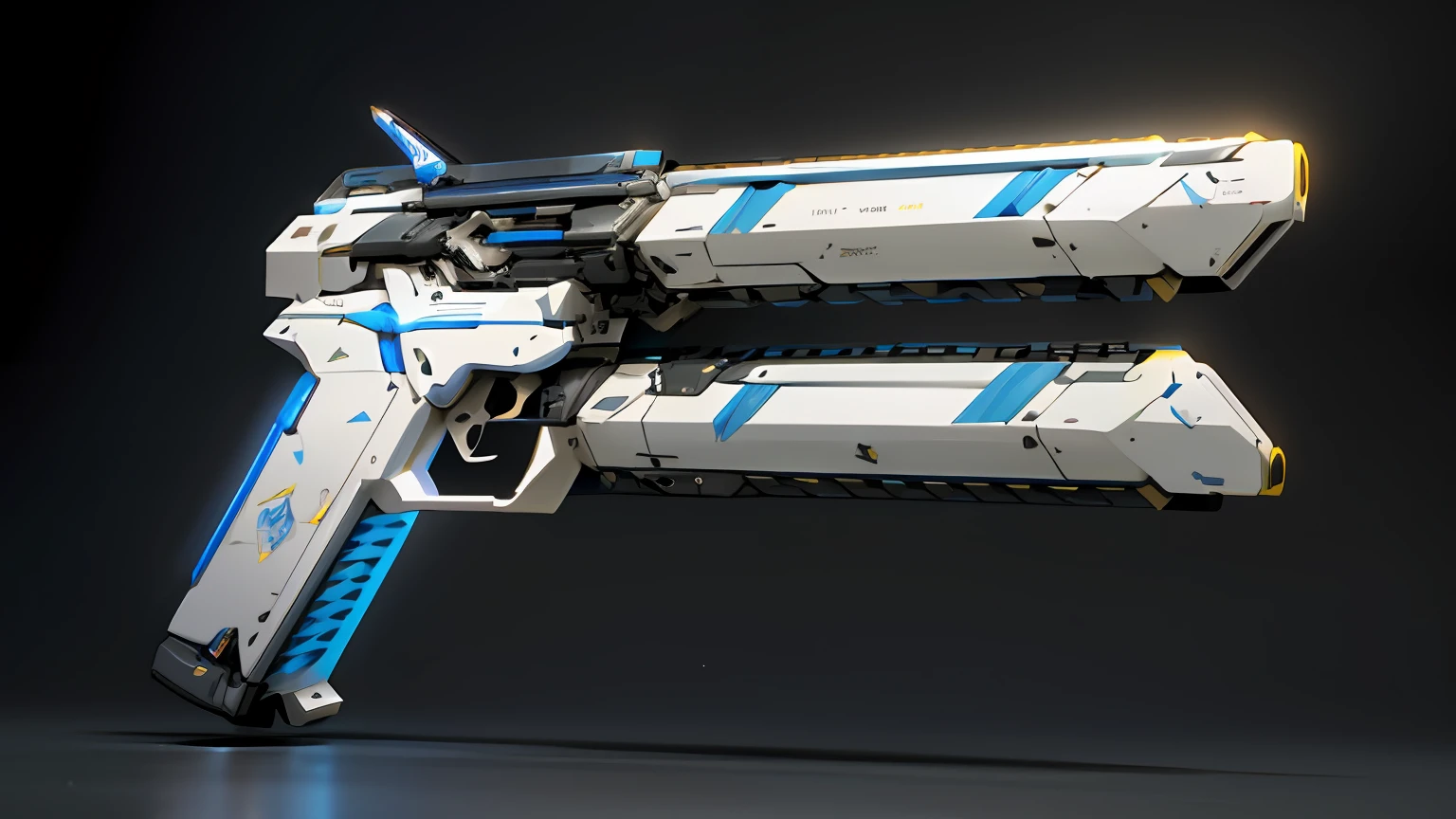 there is a black and blue gun with a blue light on it, sci - fi weapon, futuristic weapon shotgun, futuristic gun, futuristic weapon, futuristic pistol, futuristic assault rifle, keyshot render, sci-fi sword, rendered in keyshot, sharp render, gauss rifle, hyper detailed 3d render, hyper detailed 3 d render