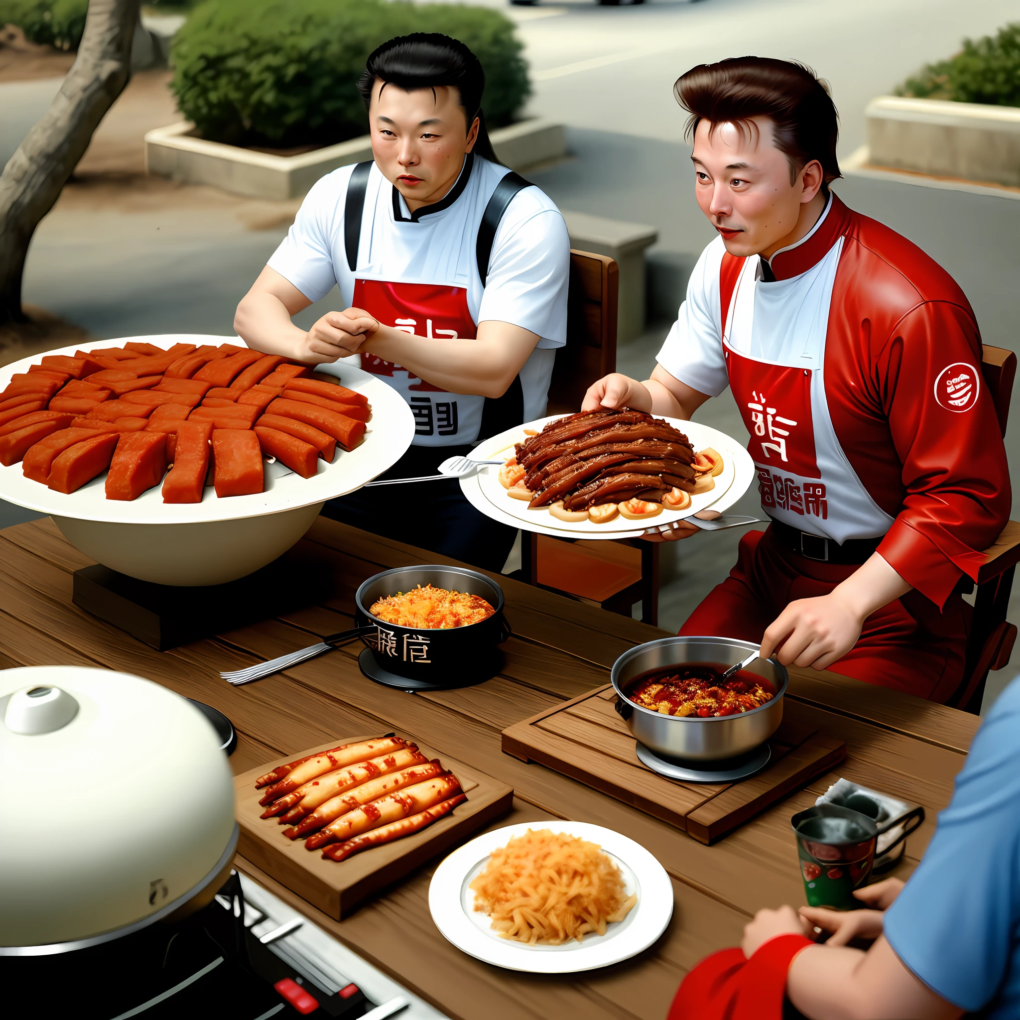Musk, China 80s, eat barbecue,