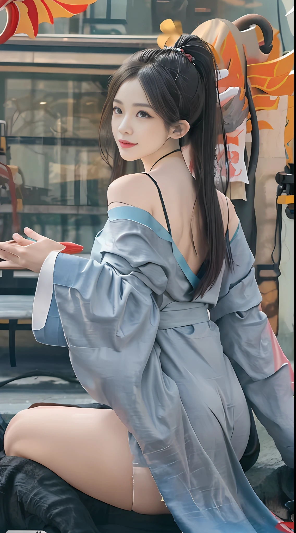 Zhong Fenghua, gorgeous hanfu, official art, Unity 8k wallpaper, super detailed, beautiful and beautiful, masterpiece, best quality, (tangled, tangled, tangled), (fractal art: 1.4), (character center: 1.3), 1 girl, dragon rape girl, dragon foot inserted into ass,back in , shocking domineering chinese dragon, detailed dragon head, black hair, long ponytail, Chinese, off-the-shoulder,, very detailed, dynamic angle, denim shot, (most beautiful form of chaos), ethereal, (bright colors), oc, (half: 1.2), China, (Thangka Feitian: 1.5), (Ribbon: 1.3), (Dream: 1.5), (Hanfu: 1.5), Chinese Dragon, Chinese Phoenix, (Smile: 0.5), (Chinese God), (Masterpiece, Top Quality, Best Quality, Ultimate Detail, Highest Detail, Official Art, Beauty and Aesthetics: 1.2), Golden Ratio, Complete Composition