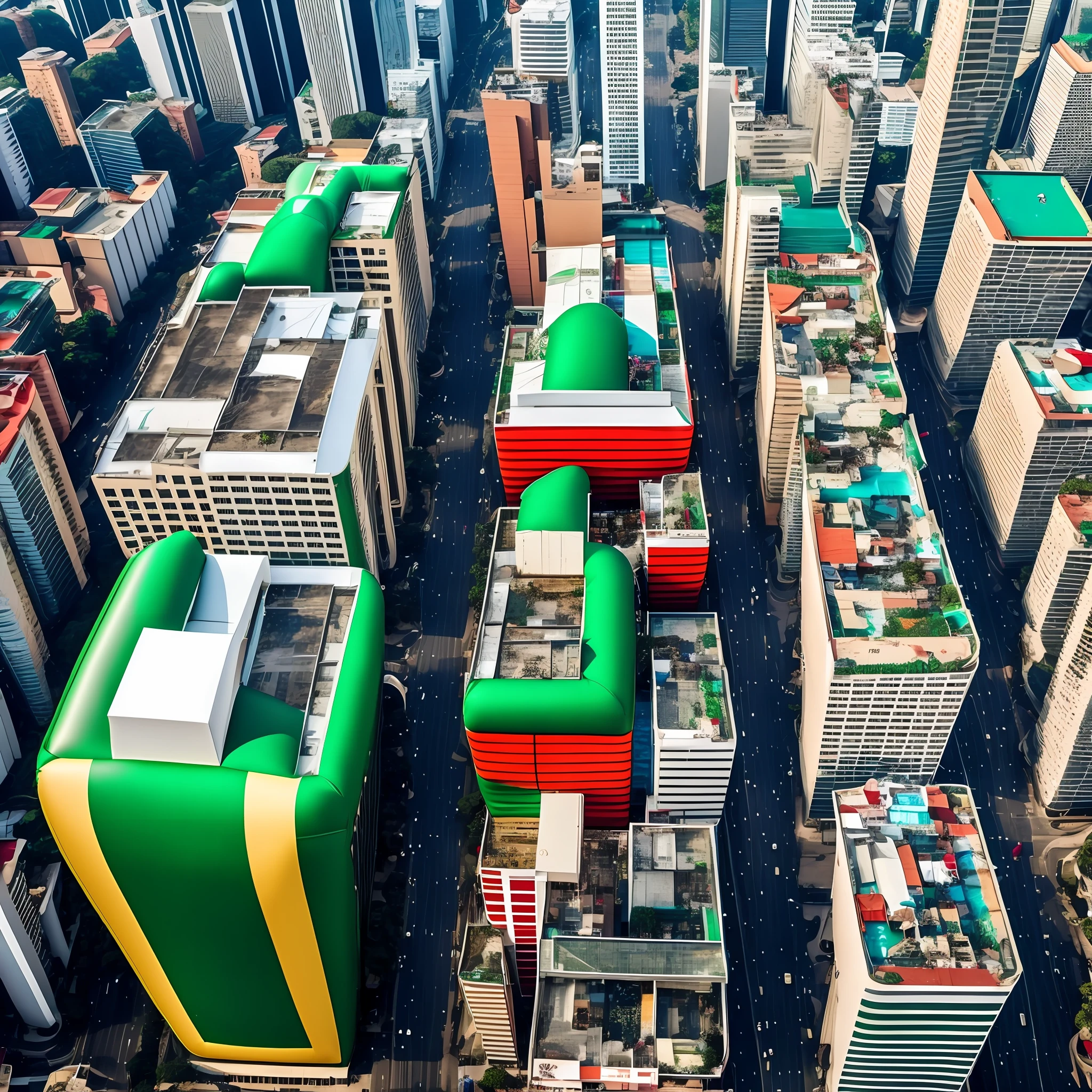 Inflatable Christmas gifts flying around São Paulo --auto --s2