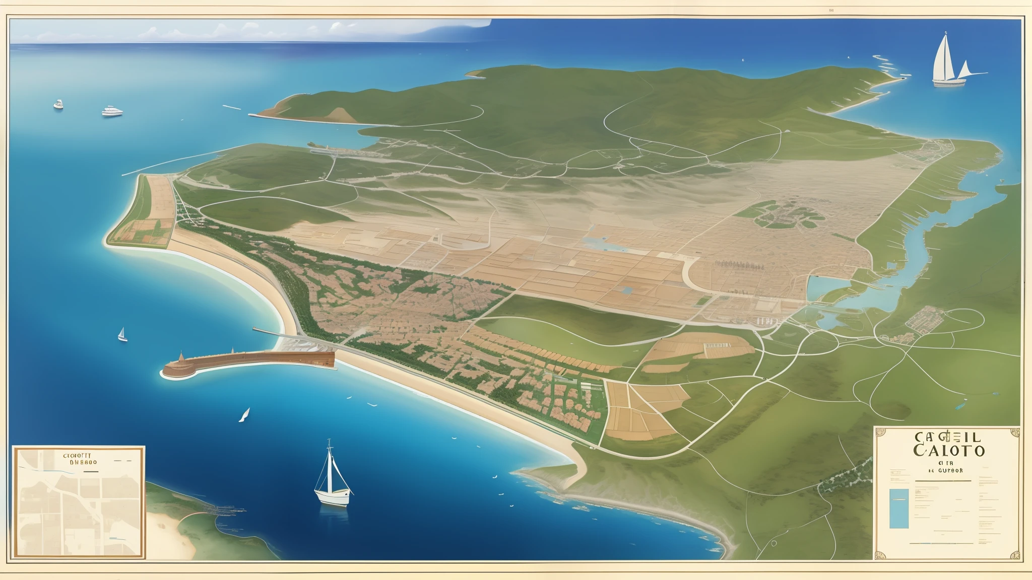 Map of coastal city, at the time of the creation of the burgos