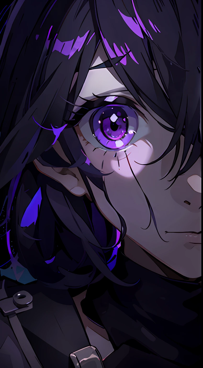 It was a piece of cloth with blue-purple eyes, tattered, and surrounded by darkness, weirdness, mystery, terror.