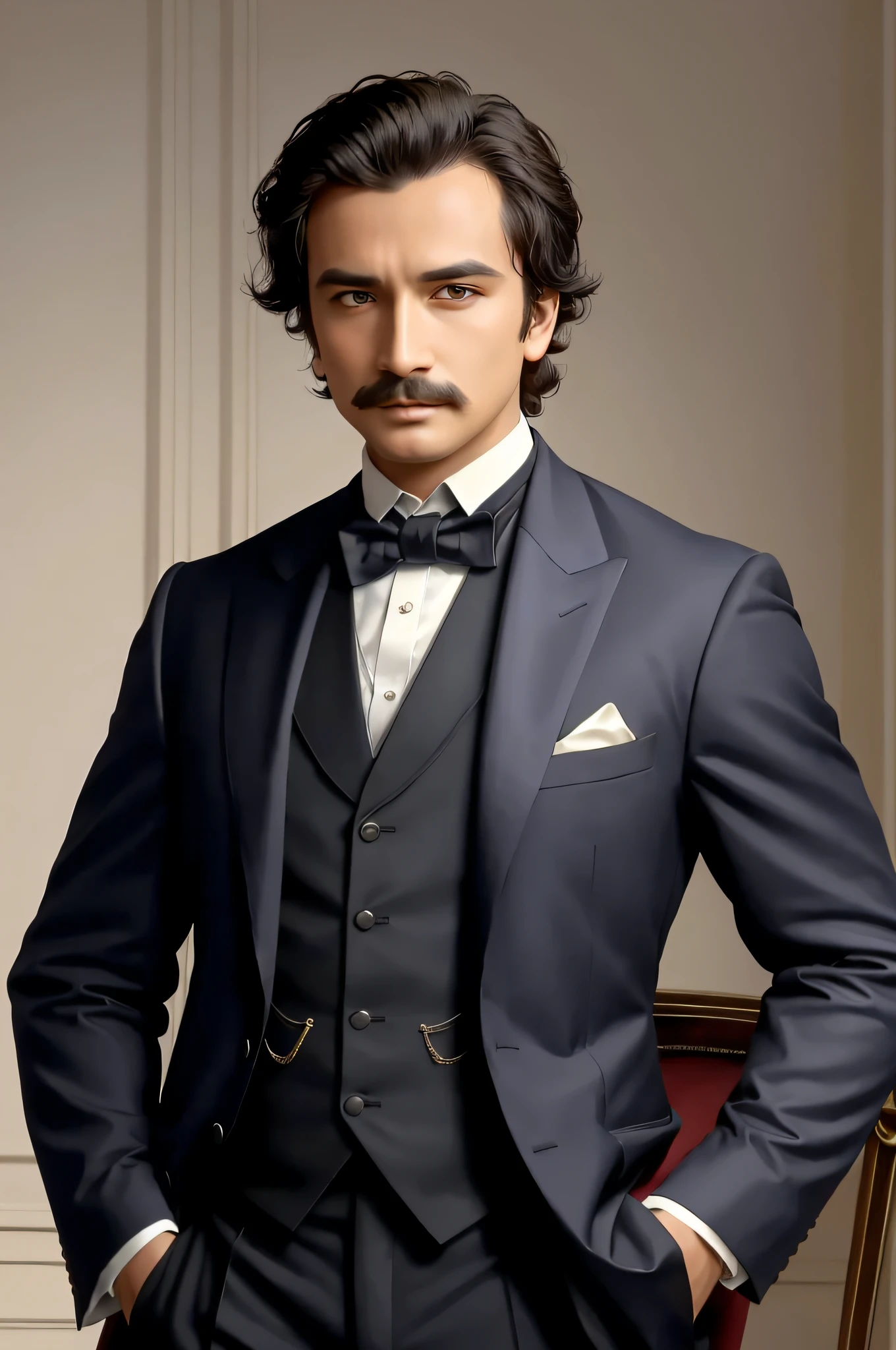 man in suit and bow tie, Raden Saleh, Edgar Allan Poe, Gustave Bauman, Stanisław, Jan Matejko and J.Dickenson, Jan Matejko and J. Dickenson, Albert Bierstadt and Artgerm, Theodore Chasseriau, Frederic Thomas Cole, Czeslaw Znamierowski, on horseback in the day of independence