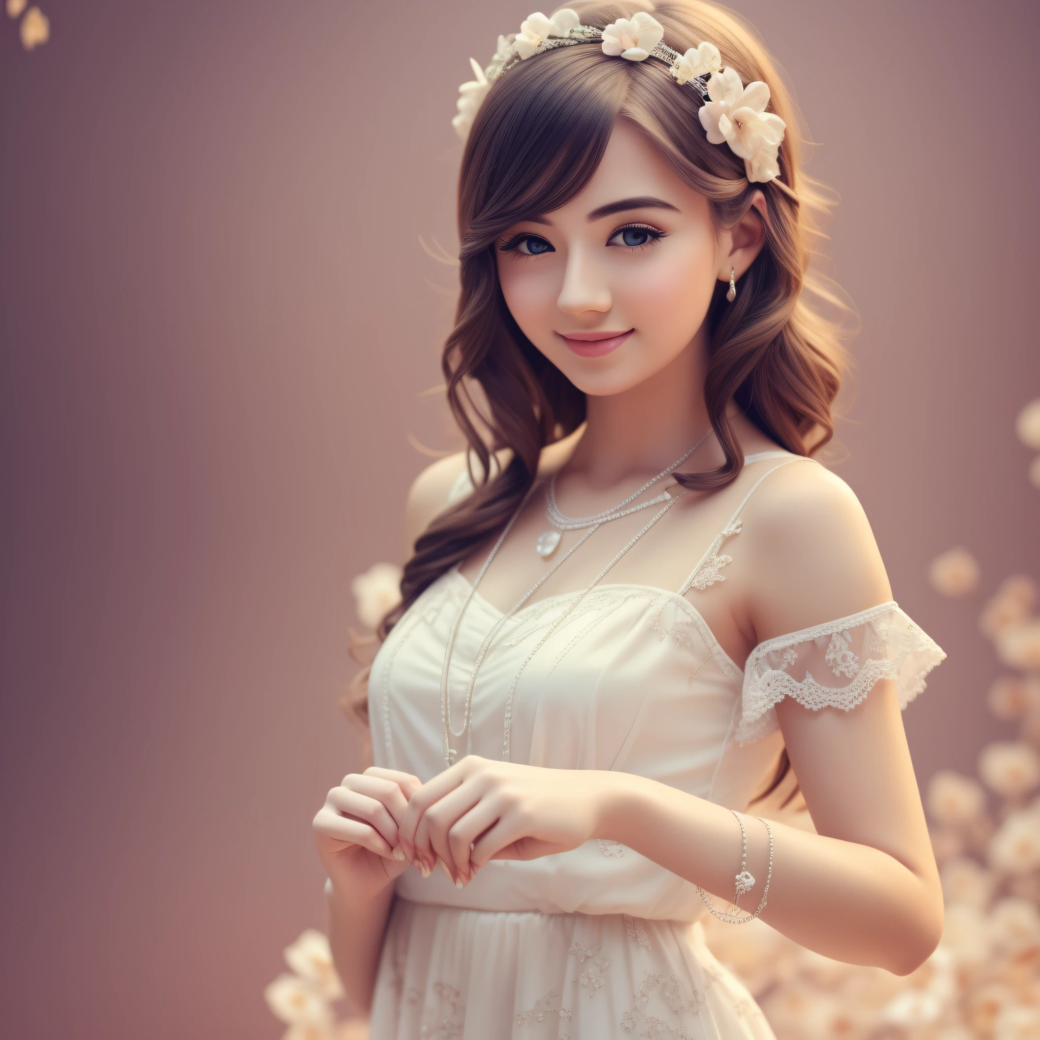 Very cute woman, 20s, hands together saying thank you, beautiful background, upper body, 8K, dynamic wallpaper, very delicate, very detailed --auto --s2