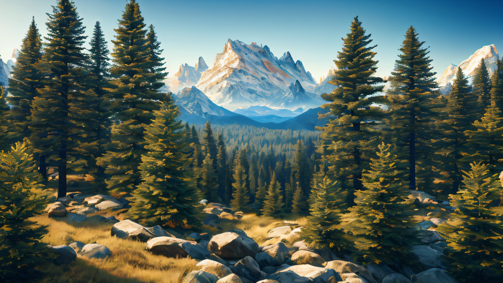 Mountain range with pine trees, masterpiece, best quality, high quality,
highly detailed CG 16k wallpaper unit, HDRI Skydome 34, full 360° infinite panoramic image in HDR, photorealistic, ultra detailed to be used for background scene like unreal engineer games