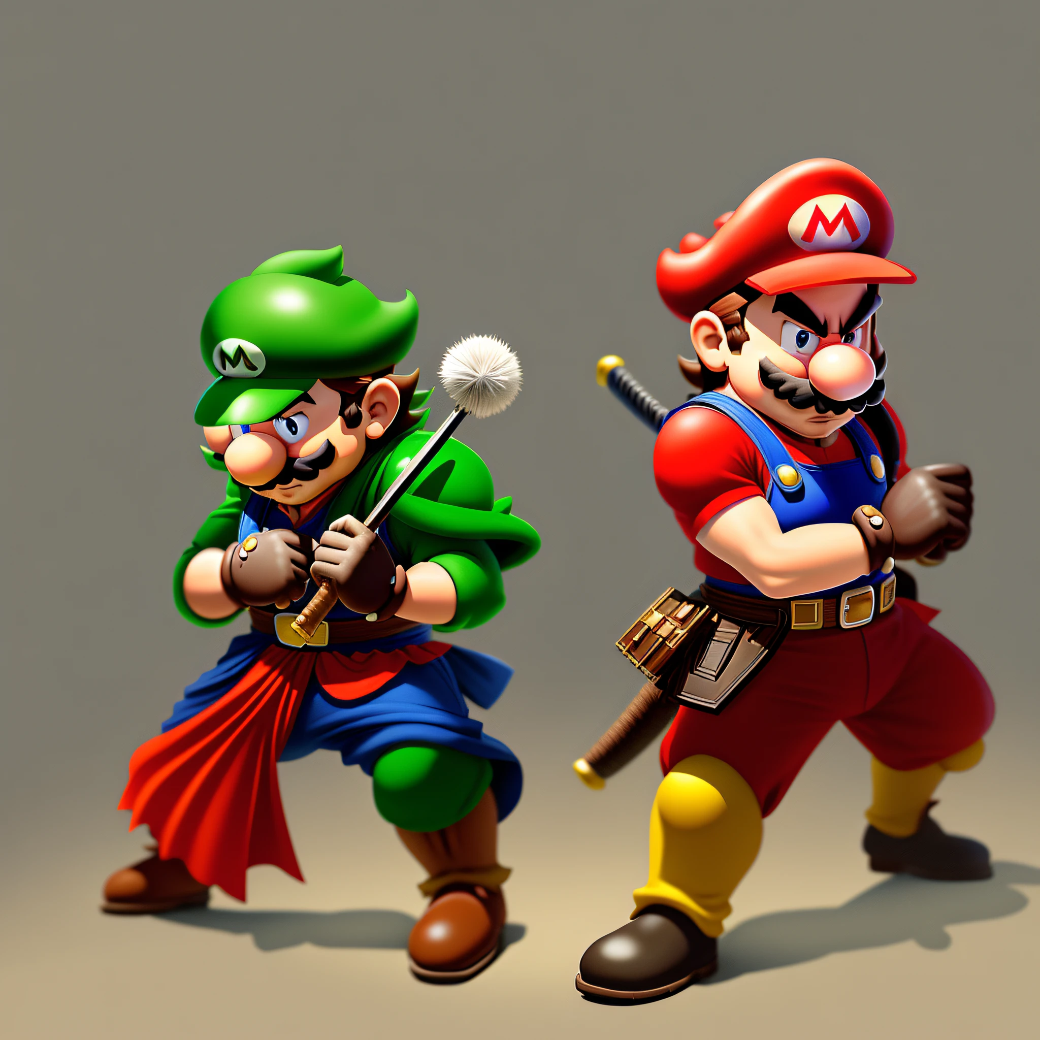 image of Mario Bros dressed as a samurai