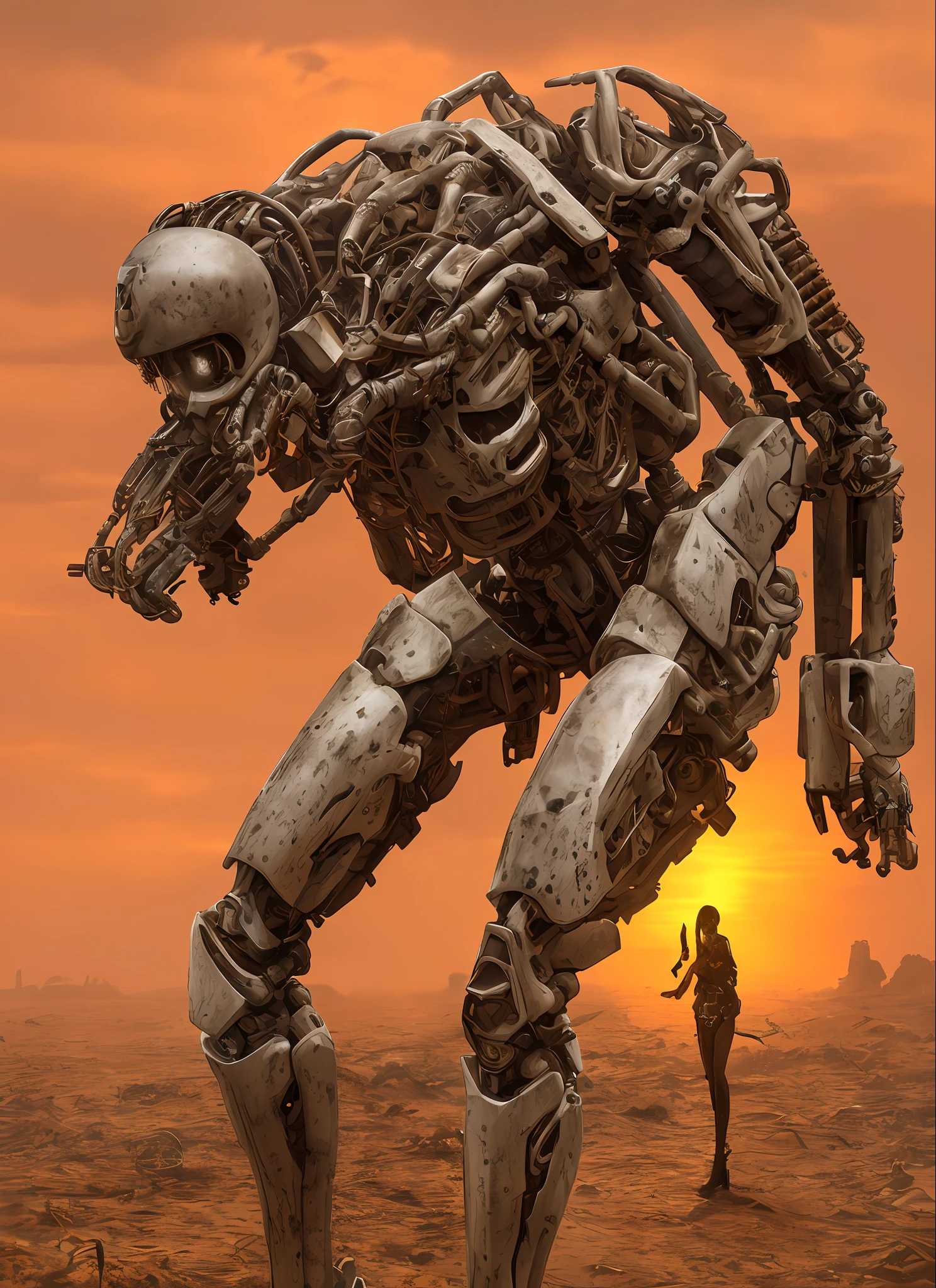 (modelshoot style), (((detailed face))), sexy woman (inside cramped rusty cockpit of a hydraulic mechanical exoskeleton), sunset, grunge, oily, sweaty, dirty, ripped, post-apocalyptic