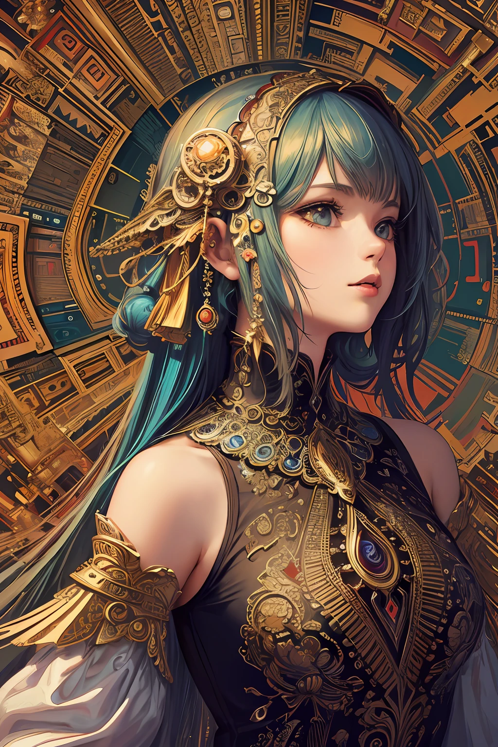 (masterpiece, top quality, best quality, official art, beautiful and aesthetic:1.2), (1girl), extreme detailed,(fractal art:1.3),colorful,highest detailed
