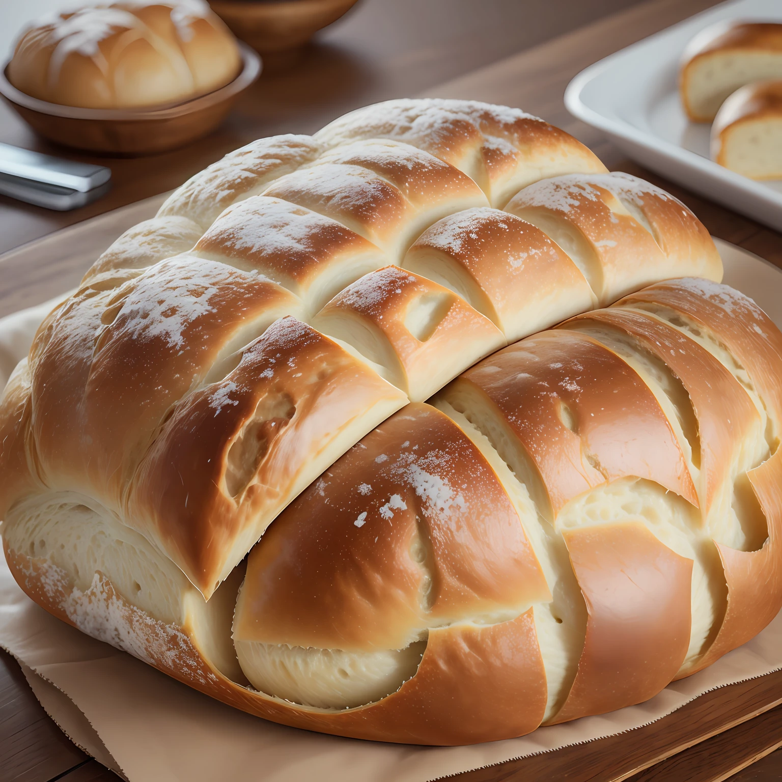 8k, masterpiece, high quality, ultra hd, bread bag, sourdough bread, fluffy and soft --auto --s2