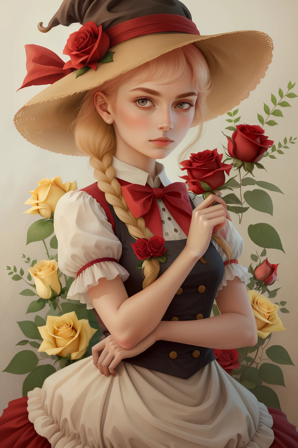 Rose, a woman, holding,