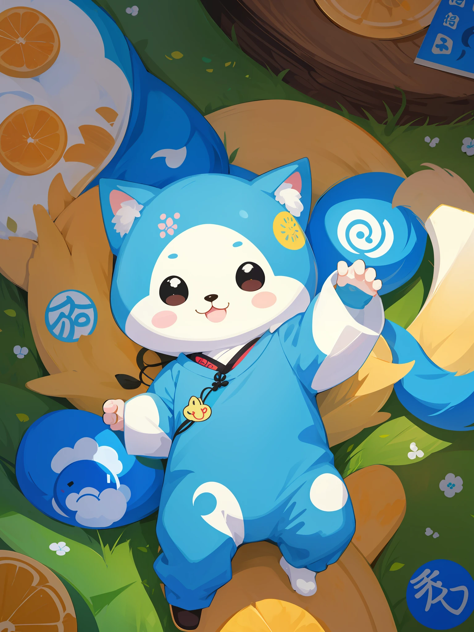 there are many different animals and words written in chinese, hand painted cartoon art style, art cover, kawaii cutest sticker ever, sticker illustration, by Shiba Kōkan, by Kōno Michisei, cute features, 中 元 节, by Gusukuma Seihō, stickers illustrations, cute characters