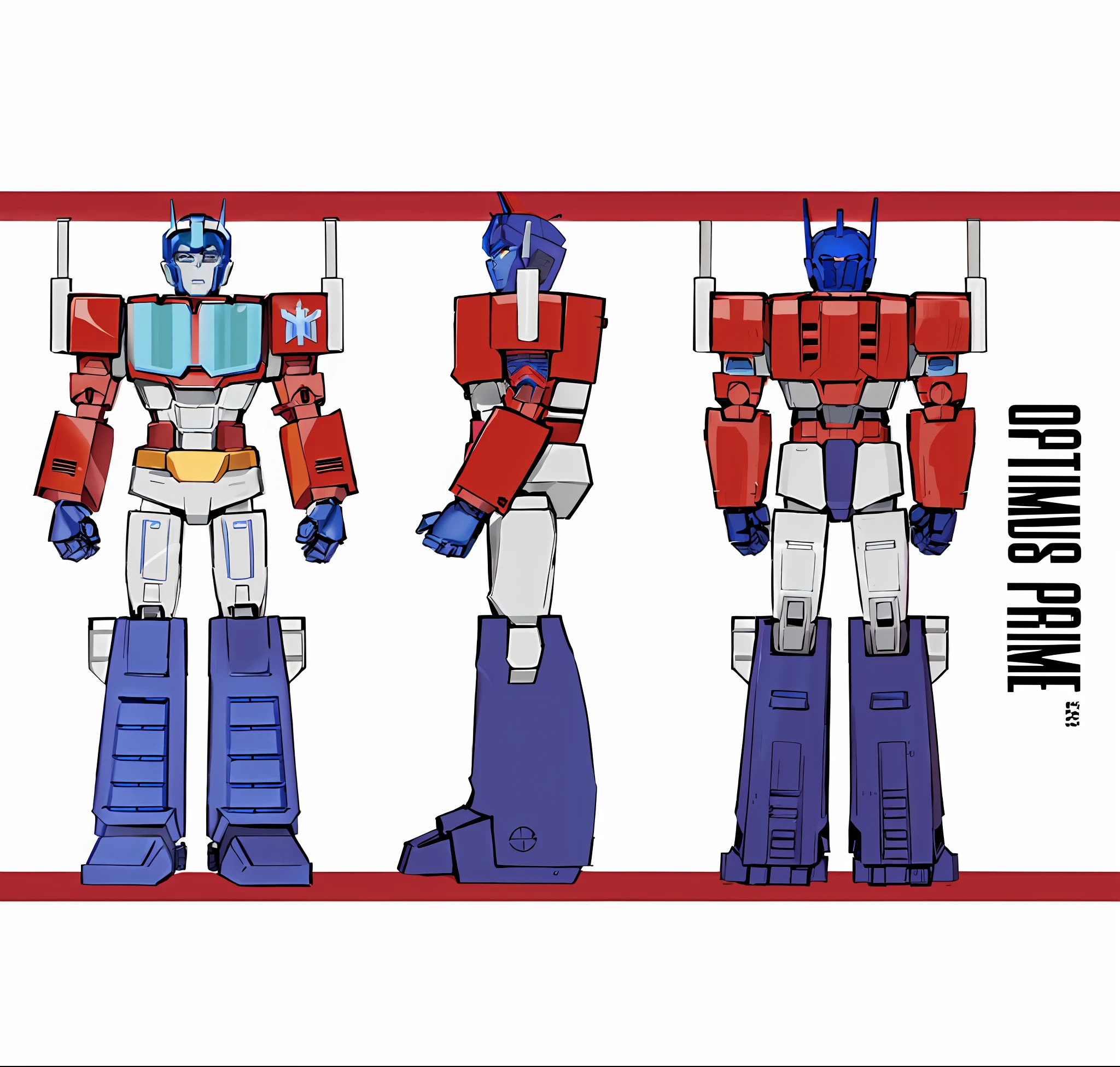 A closeup of a cartoon of a robot with a red and blue color, Optimus Prime, from Transformers, Transformers G1, Optimus Sun Orientation, Transformers, Transformers Generation One, Transformers Toys, Full Length View, Masterpiece Details, Transformers Toy, Transformers, Transformers!!!!!!!!!!!!!, Transformers Tech, Distant Full Body Wide Shot. Heroic, realistic, cinematic pose