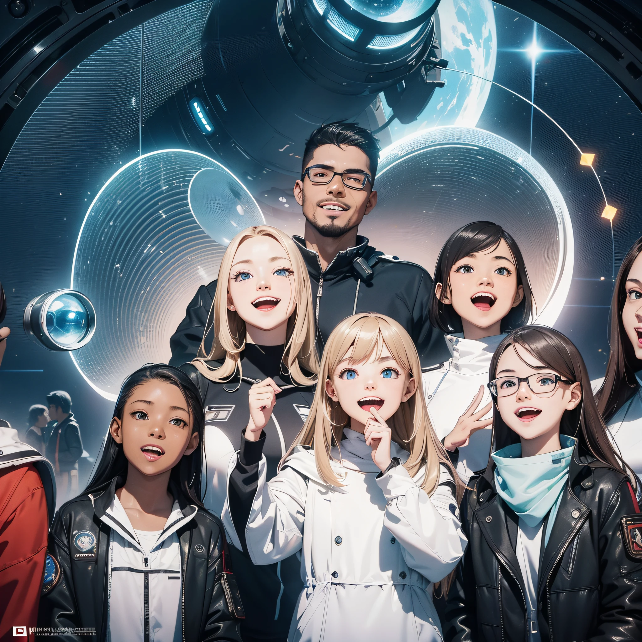 poster (masterpiece:1.2), (futuristic elements:1.3), (cinematography:1.2),(caucasian people smiling),(singing classes:1.1),(16k clarity:1.1), (f/16 aperture:1.1), (futuristic illumination:1.2) --auto --s2