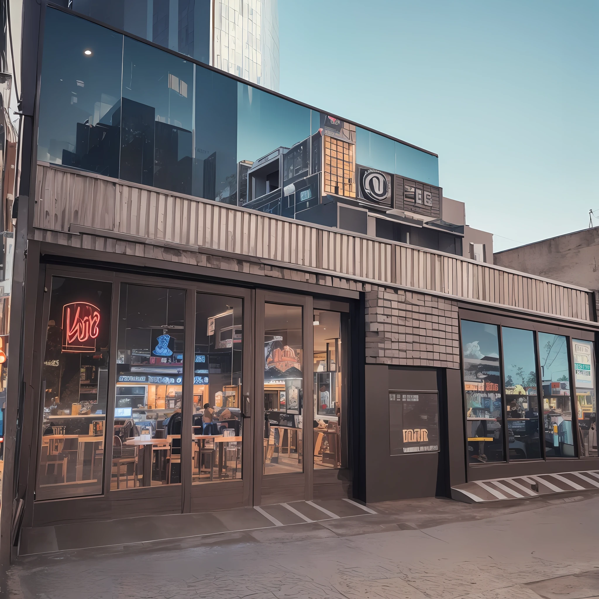 Facade for a rock themed bar --auto --s2