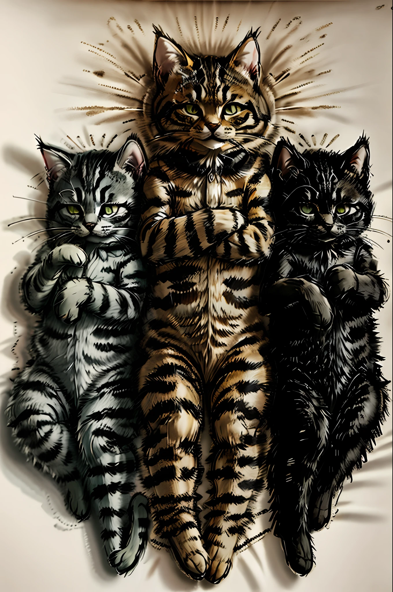 three cats