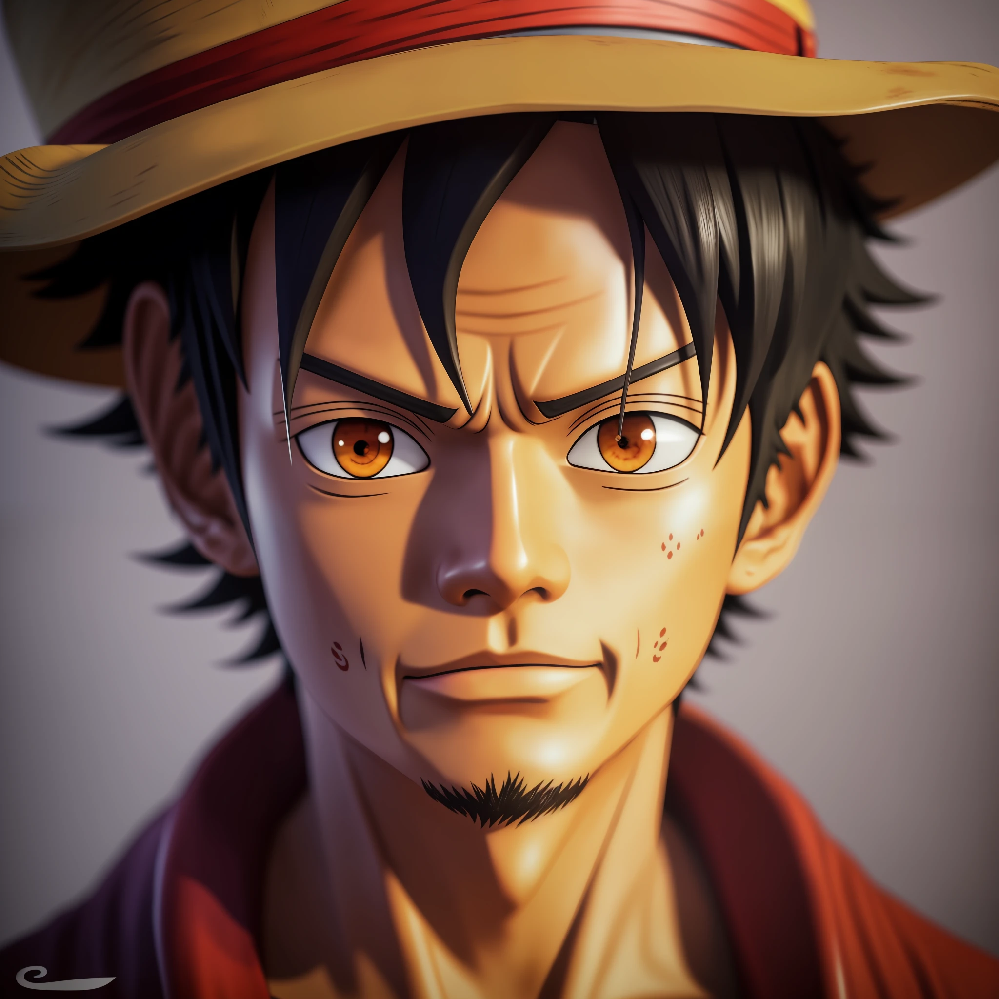Luffy from One Piece realistic, preserve the original features, realistic