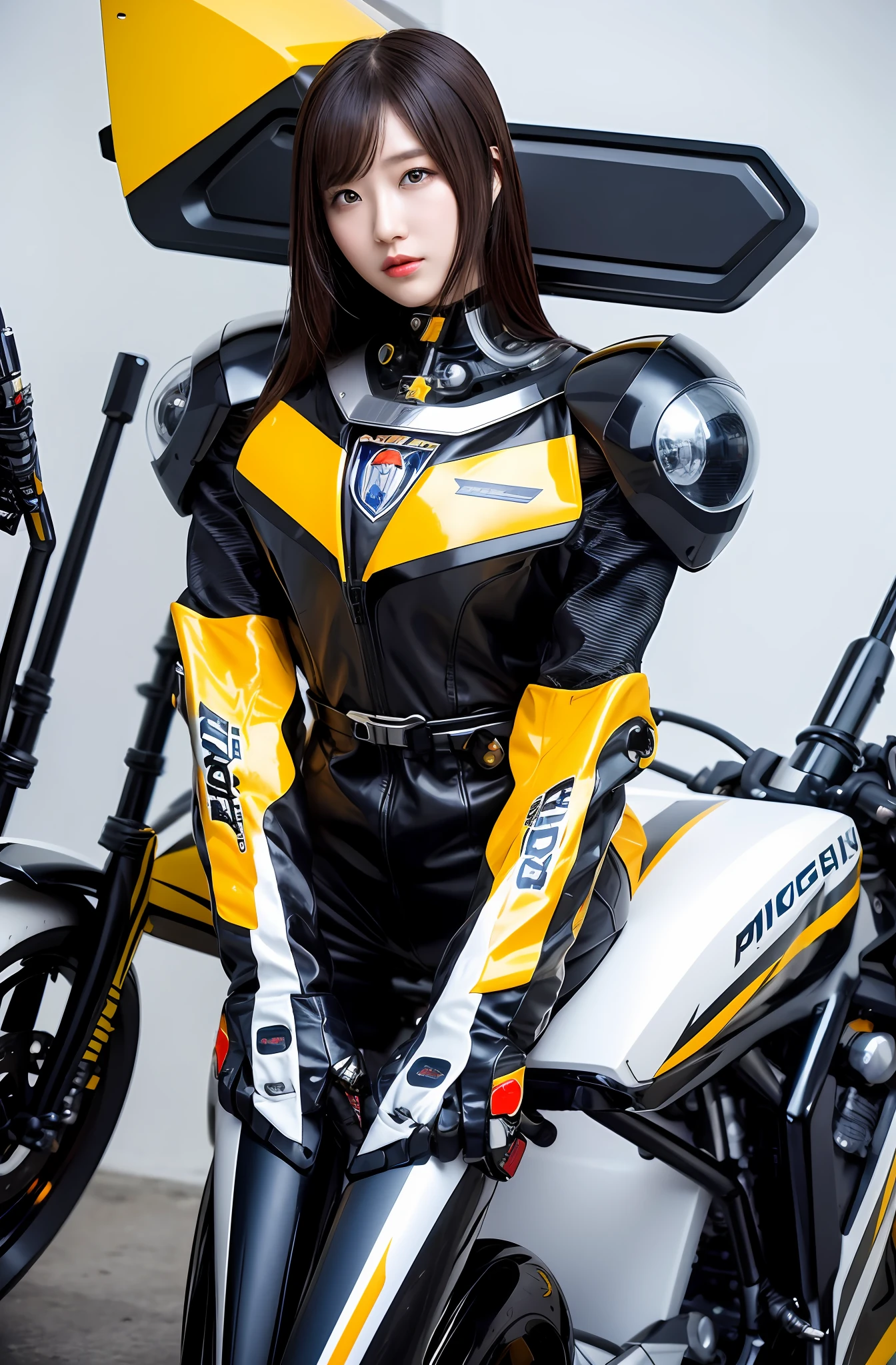 Mech girl on motorcycle, bumblebee mech girl, armored astronaut girl, robot heroine, full robot!! Girls, Web Sets, Beautiful Female Robots! , female mecha, robot girl, female robot, japanese cyborg, web set, beautiful female robot, cyber japanese style armor, half-mech girl riding bumblebee motorcycle