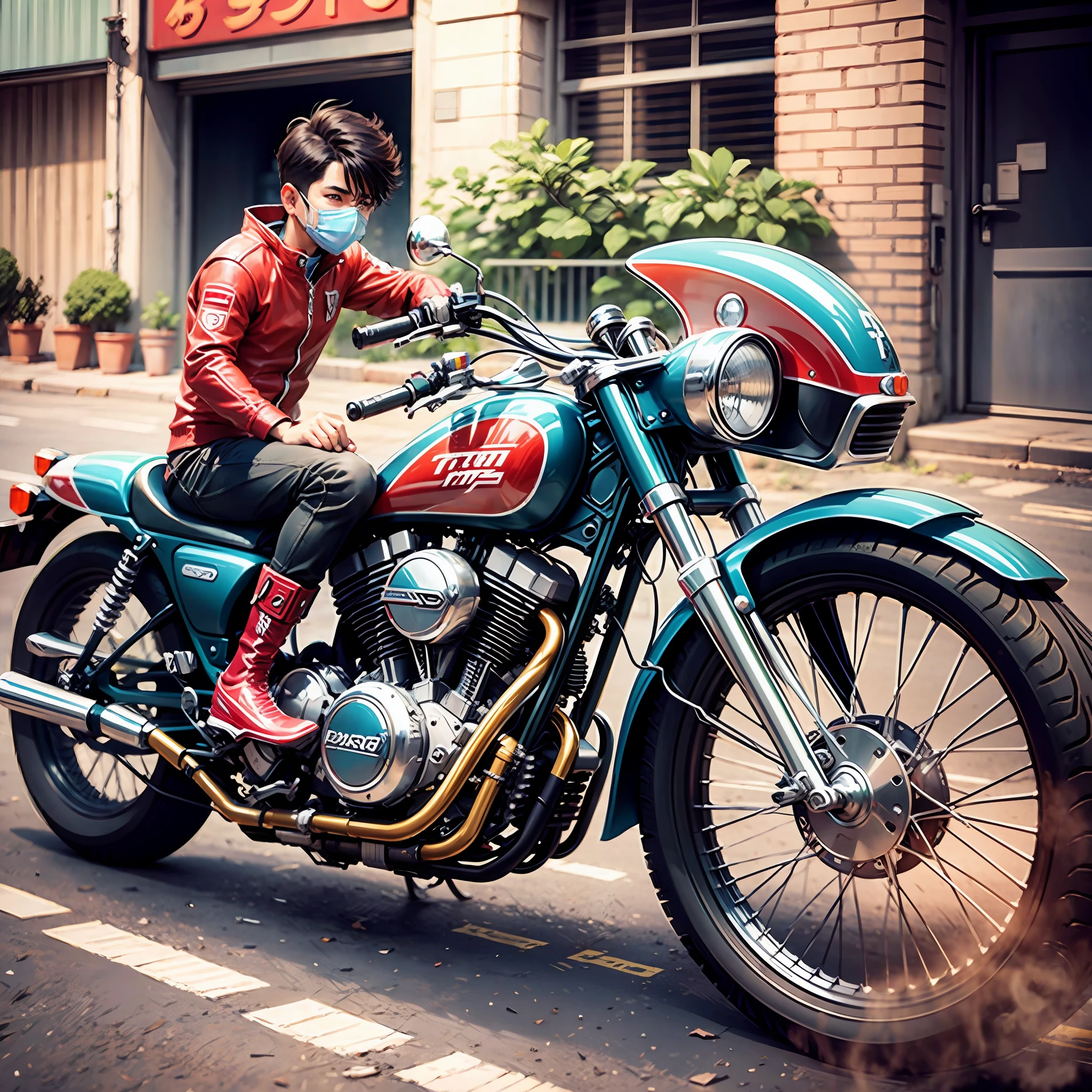 KANEDA AND HIS MOTORCYCLE IN MEXICO DF --auto --s2