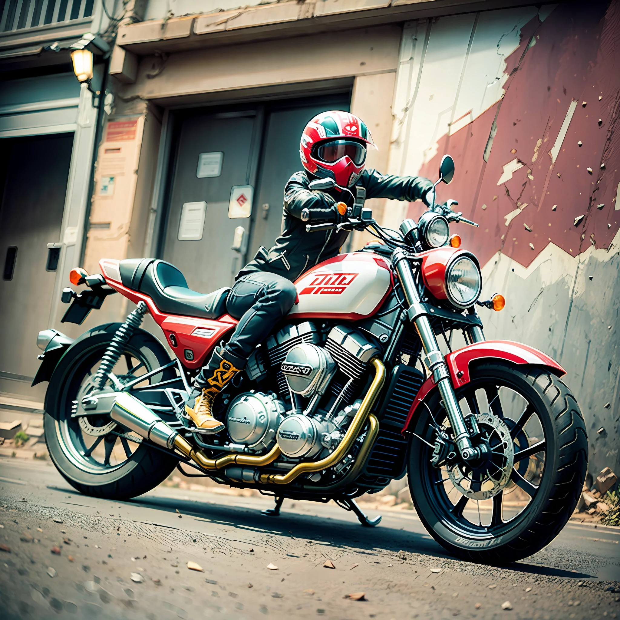 KANEDA AND HIS MOTORCYCLE IN MEXICO DF --auto --s2