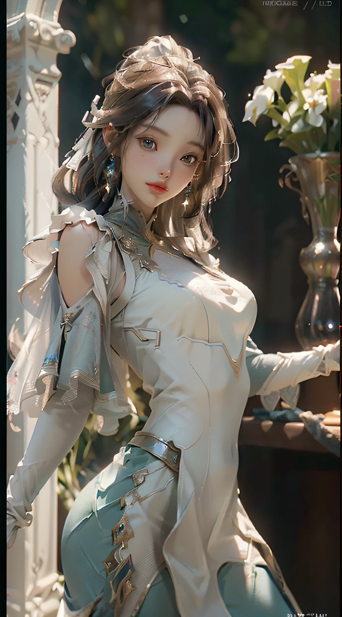 (Best Quality), ((Masterpiece), (Detail: 1.4), 3D, A Beautiful Female Figure, HDR (High Dynamic Range), Ray Tracing, NVIDIA RTX, Super-Resolution, Unreal 5, Subsurface Scattering, PBR Texture, Post-processing, Anisotropic Filtering, Depth of Field, Maximum Clarity and Sharpness, Multi-layer Texture, Albedo and Highlight Mapping, Surface Coloring, Accurate Simulation of Light-Material Interactions, Perfect Proportions, Octane Render, Bicolor Light, Large Aperture, Low ISO, White Balance, Rule of Thirds, 8K RAW,
