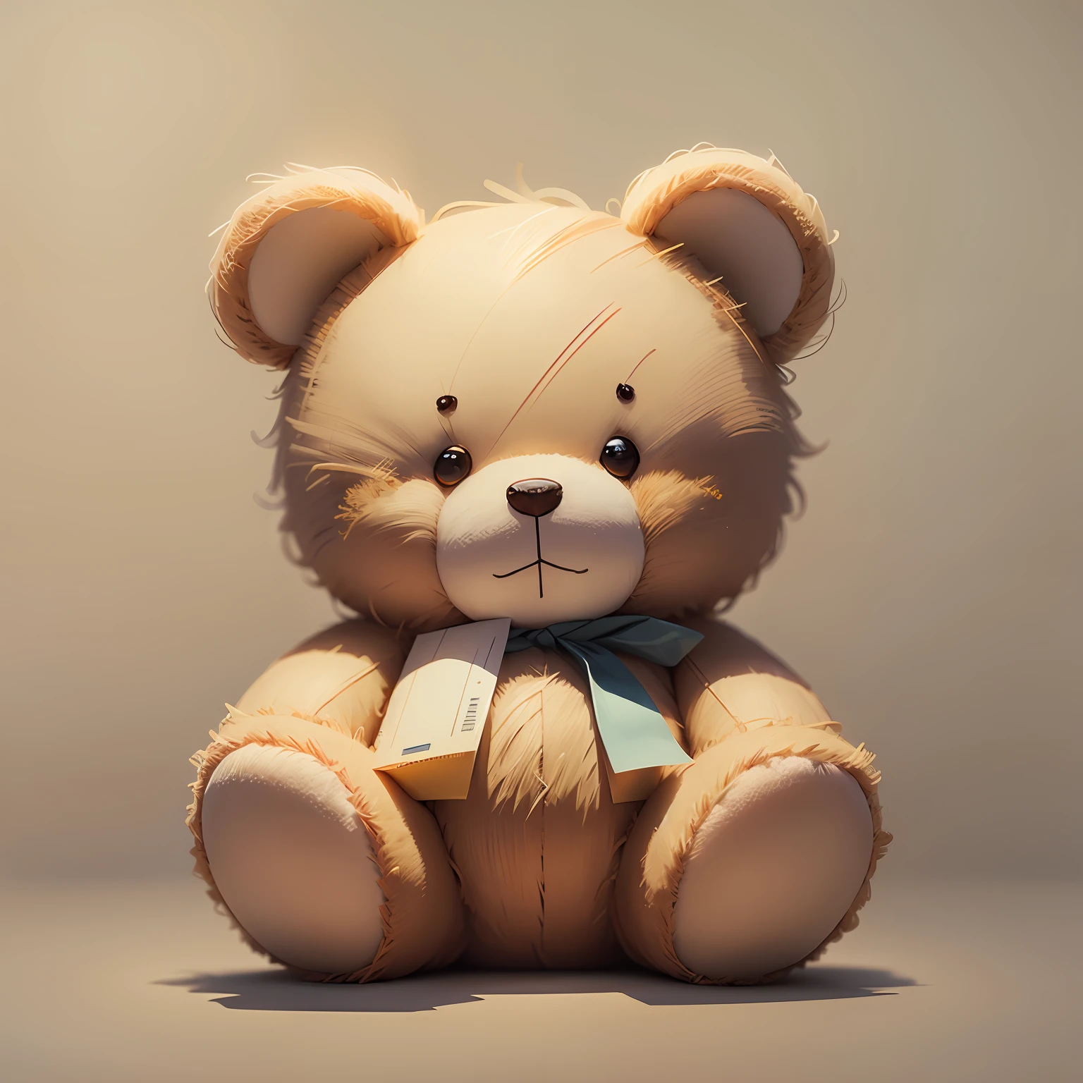 The sketch of the teddy bear is minimalistic