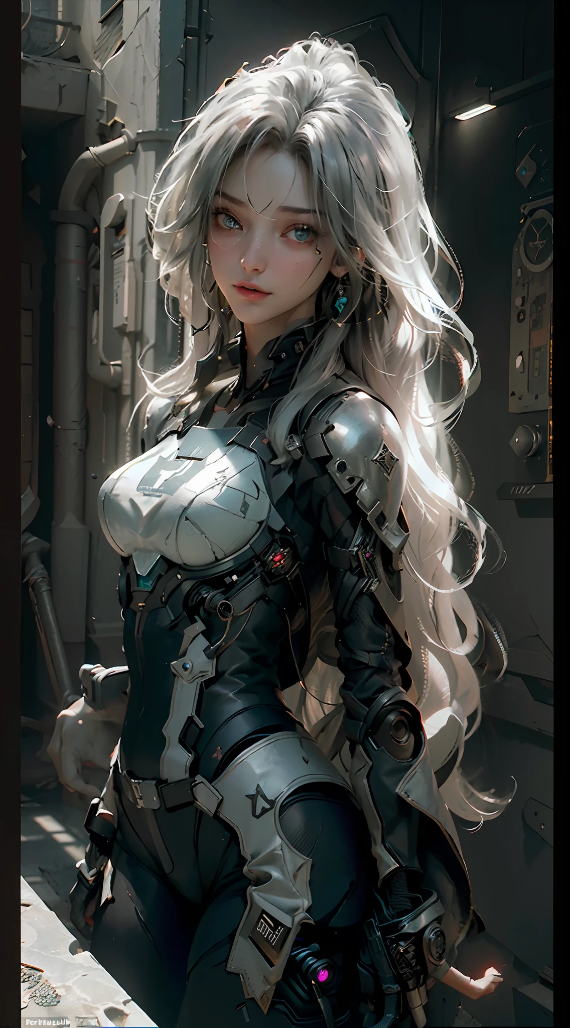 ((Best quality)), ((masterpiece)), (detailed:1.4), 3D, an image of a beautiful cyberpunk female,HDR (High Dynamic Range),Ray Tracing,NVIDIA RTX,Super-Resolution,Unreal 5,Subsurface scattering,PBR Texturing,Post-processing,Anisotropic Filtering,Depth-of-field,Maximum clarity and sharpness,Multi-layered textures,Albedo and Specular maps,Surface shading,Accurate simulation of light-material interaction,Perfect proportions,Octane Render,Two-tone lighting,Wide aperture,Low ISO,White balance,Rule of thirds,8K RAW,