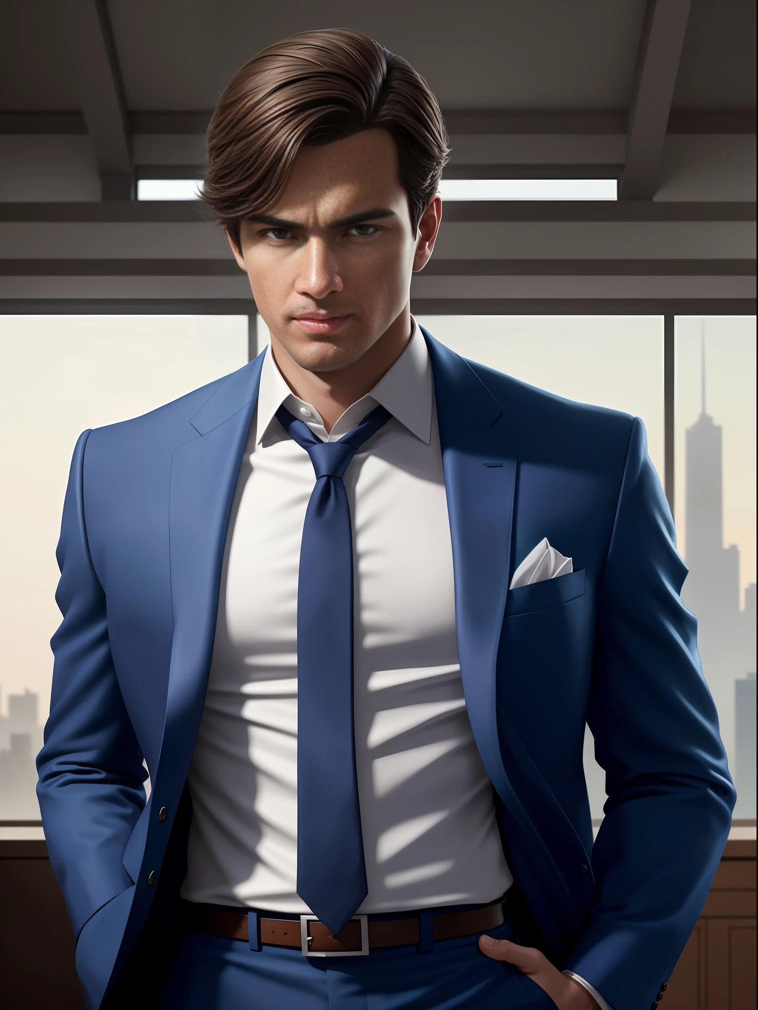 Timeless style, full body image of the most beautiful artwork in the world available (modelshoot style), (hand_on_hip:1.2), Businessman, blue suit, blue, text, logo png | Victorian Age, Old Man, Korean Man, Character Portrait, Art by Artgerm and Greg Rutkowski and Magali Villeneuve, Analog Style, (MDJRNY-V4 Style), (From Bottom:1.2), (Perfect Male Figure), (Handsome, Sexy, Hot Young Man), (Detailed Face and Eyes)), (Well Defined Face, Gentleman:1.3),Face Focus, (View:1.1),Male Focus, Men, Professional Majestic Oil Painting by Ed Blinkey, Atey Ghailan, Studio Ghibli, by Jeremy Mann, Greg Manchess, Antonio Moro, Trend on ArtStation, Trend on CGSociety, Complex, High Detail, Sharp Focus, Breathtaking, Realistic Art Drawing by Midjourney and Greg Rutkowski