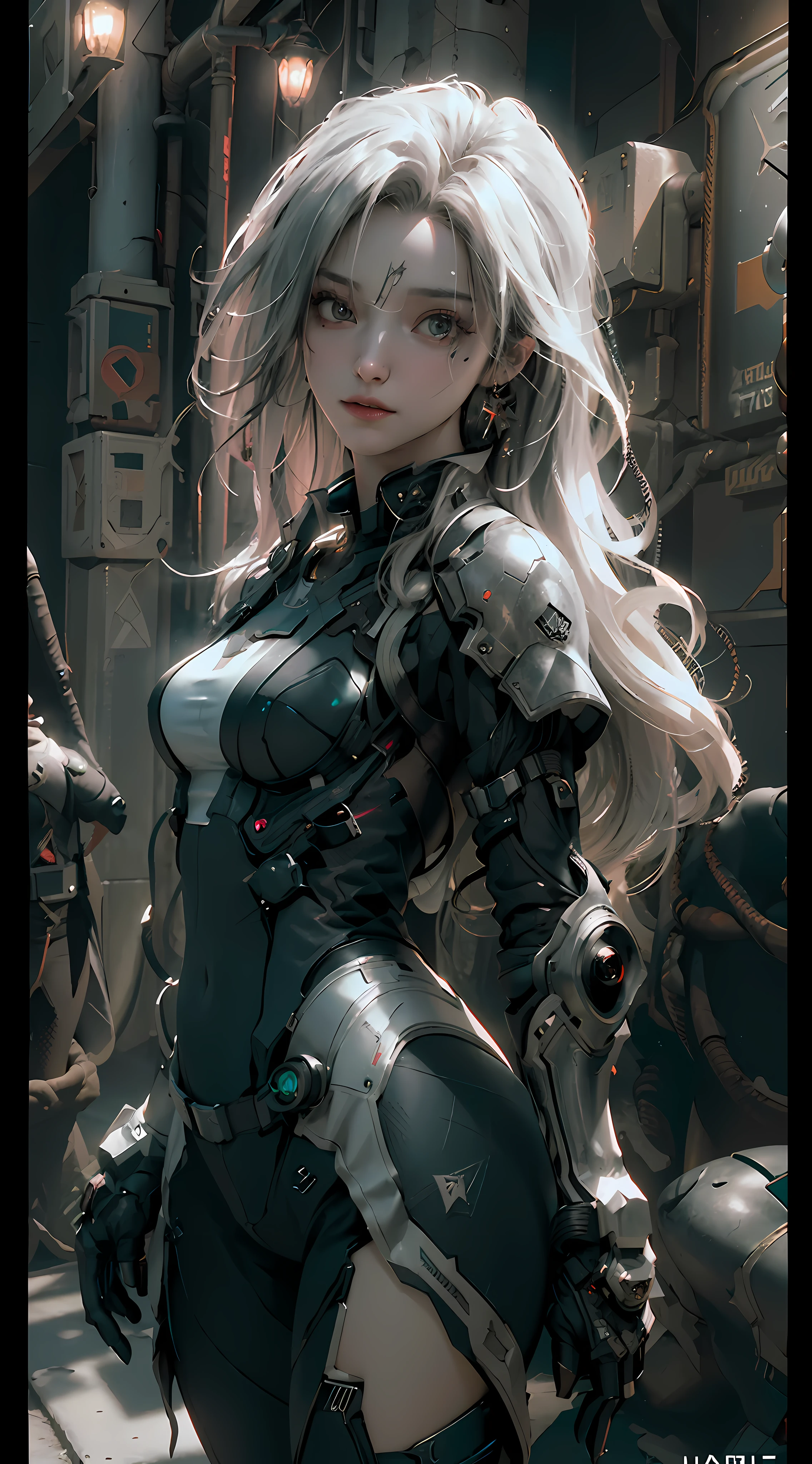 ((Best quality)), ((masterpiece)), (detailed:1.4), 3D, an image of a beautiful cyberpunk female,HDR (High Dynamic Range),Ray Tracing,NVIDIA RTX,Super-Resolution,Unreal 5,Subsurface scattering,PBR Texturing,Post-processing,Anisotropic Filtering,Depth-of-field,Maximum clarity and sharpness,Multi-layered textures,Albedo and Specular maps,Surface shading,Accurate simulation of light-material interaction,Perfect proportions,Octane Render,Two-tone lighting,Wide aperture,Low ISO,White balance,Rule of thirds,8K RAW,