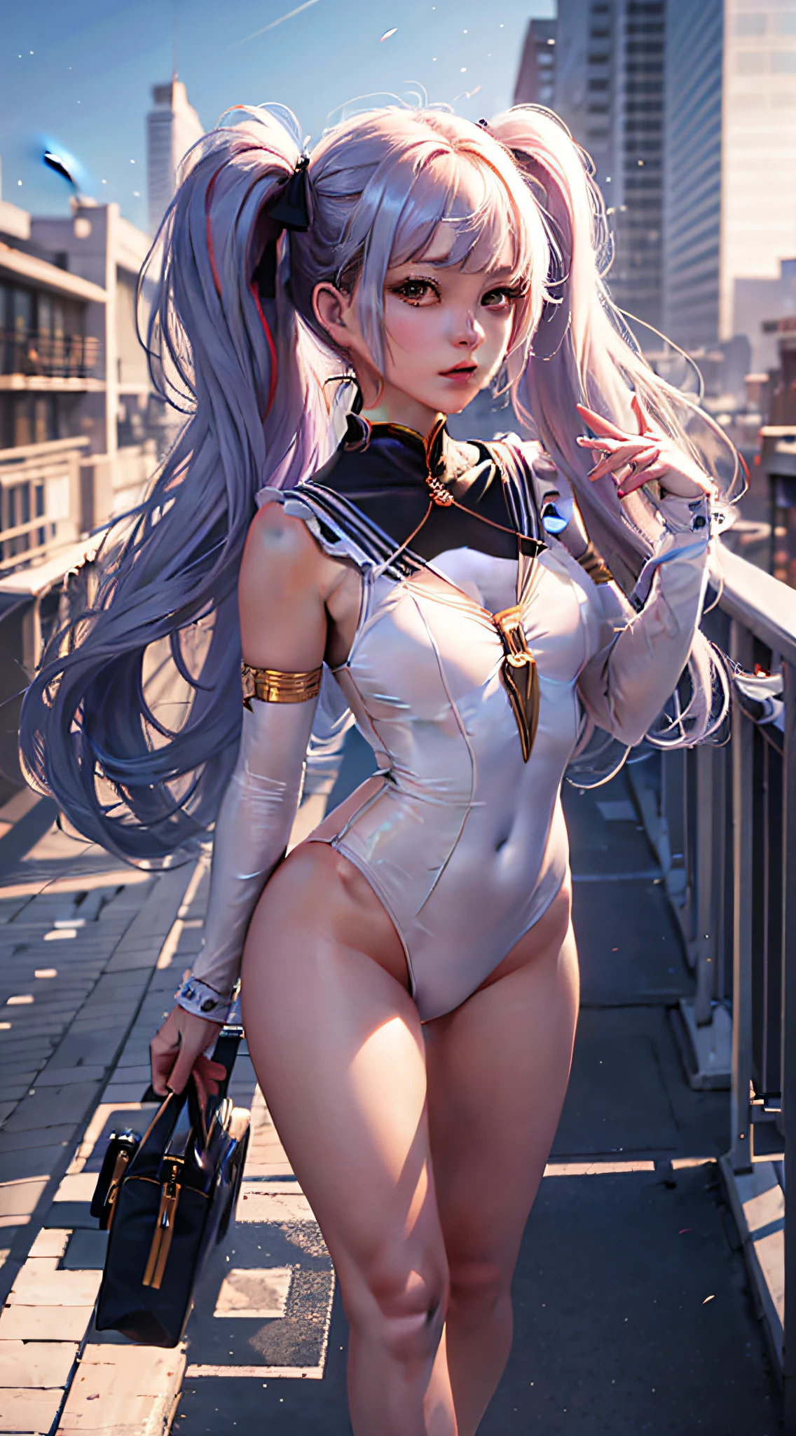 sailor suit, full body photos, first person perspective, delicate faces, delicate fingers, location rooftop, female students, neon lights, golden ratio figure, doyagao, hairclip, twintails, Surrealism, depth of field, anaglyph, Sony FE GM, emphasis lines, high detail, cinematic lighting, drop shadow, first-person view, highres, 8k, award winning, masterpiece, ccurate, high quality, anatomically correct, super detail, textured skin, 4K, retina