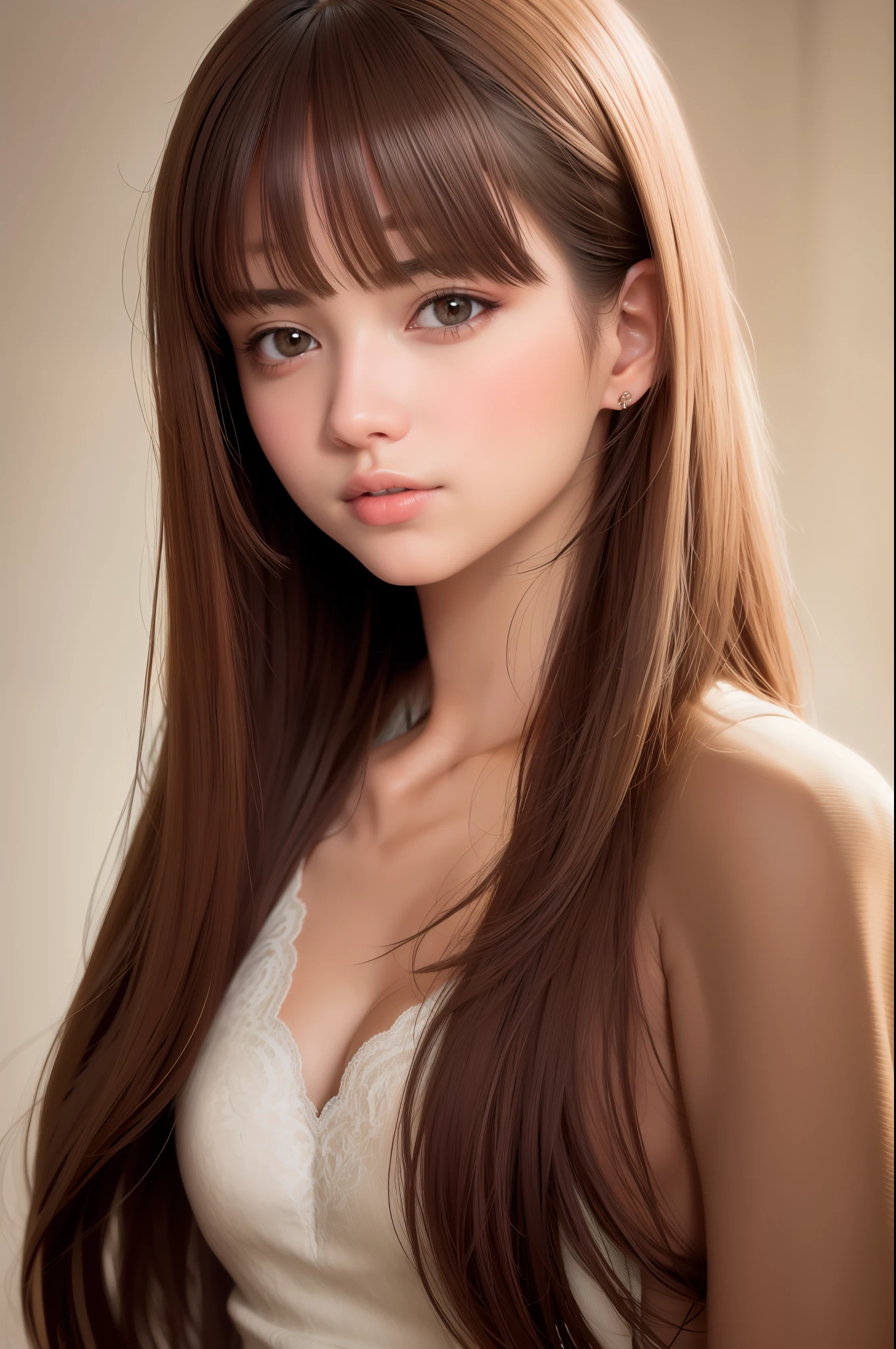 Best Quality, Masterpiece, (Realistic: 1.2), 1 Girl, Brunette, Brown Eyes, Front, Detailed Face, Beautiful Eyes, Nude, Sex