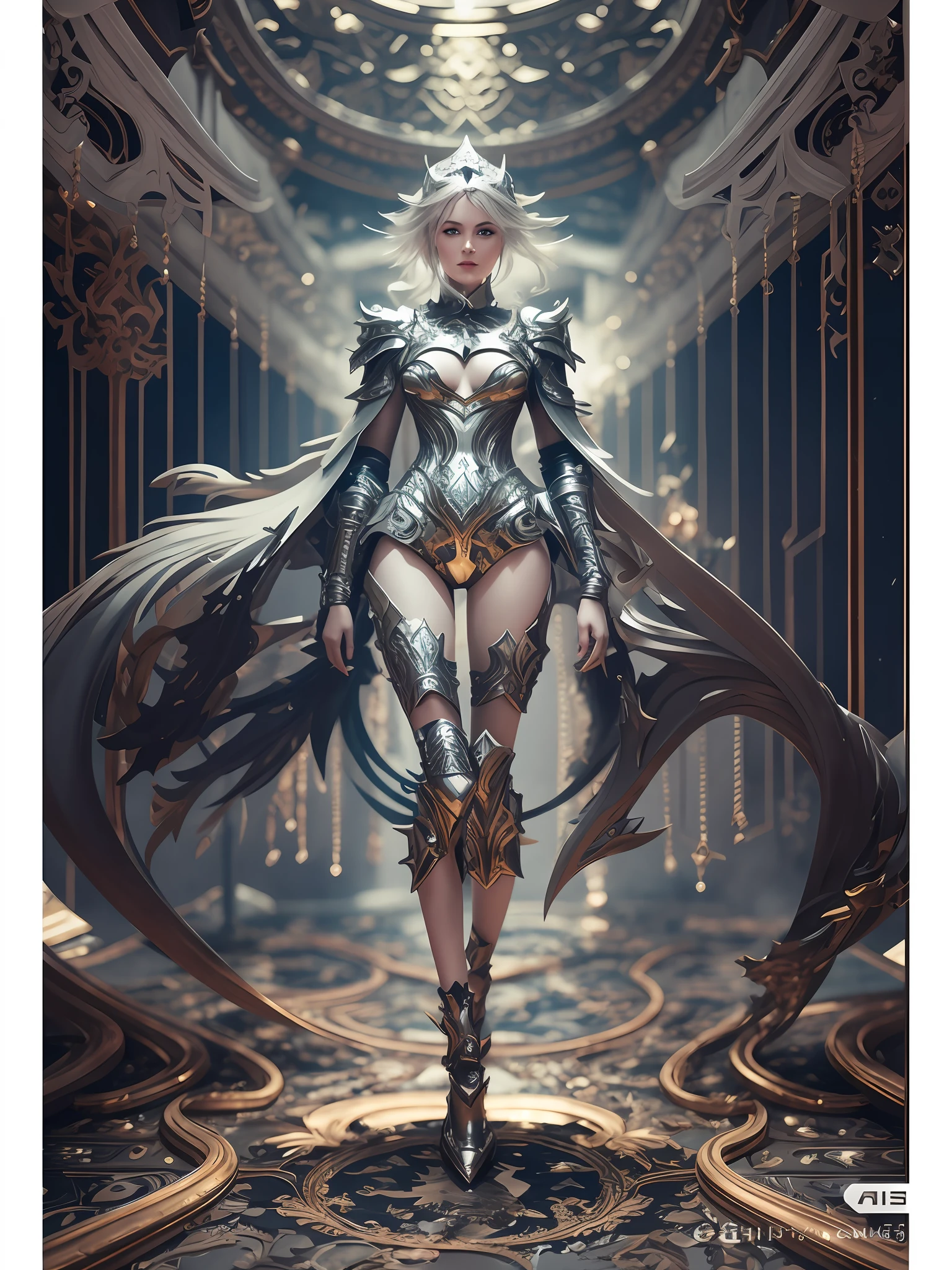 a close up of a woman in armor standing in a room, [ trending on cgsociety ]!!, stunning armor, stunning cgsociety, beautiful armor, elegant cinematic fantasy art, ornate cosplay, trending in cgsociety, very stylish fantasy armor, armor girl, awarded on cgsociety, trending on cgsociety, cgsociety contest winner, fantasy art behance