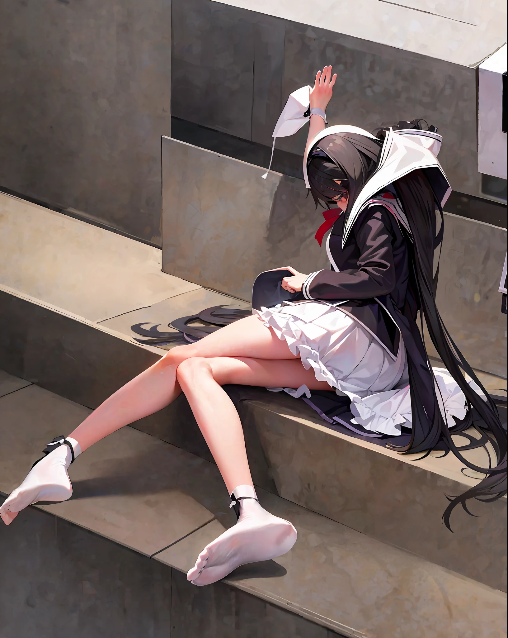 masterpiece, best quality, 1girl, akemi homura, footjob