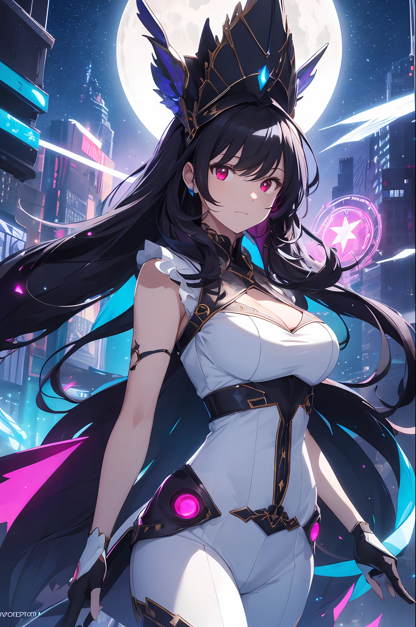 ((white outfit)), revealing, big breasts, 30 years old, young beautiful girl, ultra detailed, official art, unity 8k wallpaper, BREAK, neon lighting, (vibrant glow):1.2, dynamic colors, striking contrast, futuristic vibe, electric energy, reflective surfaces, masterpiece, best quality, ultra-detailed, illustration, 1girl, solo, fantasy, flying, broom, night sky, outdoors, magic, spells, moon, stars, clouds, wind, hair, cape, hat, boots, broomstick, glowing, mysterious, enchanting, whimsical, playful, adventurous, freedom, wonder, imagination, determination, skill, speed, movement, energy, realism, naturalistic, figurative, representational, beauty, fantasy culture, mythology, fairy tales, folklore, legends, witches, wizards, magical creatures, fantasy worlds, composition, scale, foreground, middle ground, background, perspective, light, color, texture, detail, beauty, wonder, adult, 30 years old, loraeyes, pauldrons, magic circle, evil, vampire teeth, 30 years old, adult, magic circle, magic_circle, red_glow, red glow, (masterpiece, best quality, ultra-detailed, best shadow), (detailed background,dark fantasy), (beautiful detailed face), high contrast, (best illumination, an extremely delicate and beautiful), ((cinematic light)), colorful, hyper detail, dramatic light, intricate details, (1 girl, solo,black hair, sharp face,low twintails,red eyes, hair between eyes,dynamic angle, magic circle), blood splatter, swirling black light around the character, depth of field,black light particles,(broken glass),, 30 years old, beautiful girl, ultra detailed, official art, unity 8k wallpaper, BREAK, neon lighting, (vibrant glow):1.2, dynamic colors, striking contrast, futuristic vibe, electric energy, reflective surfaces