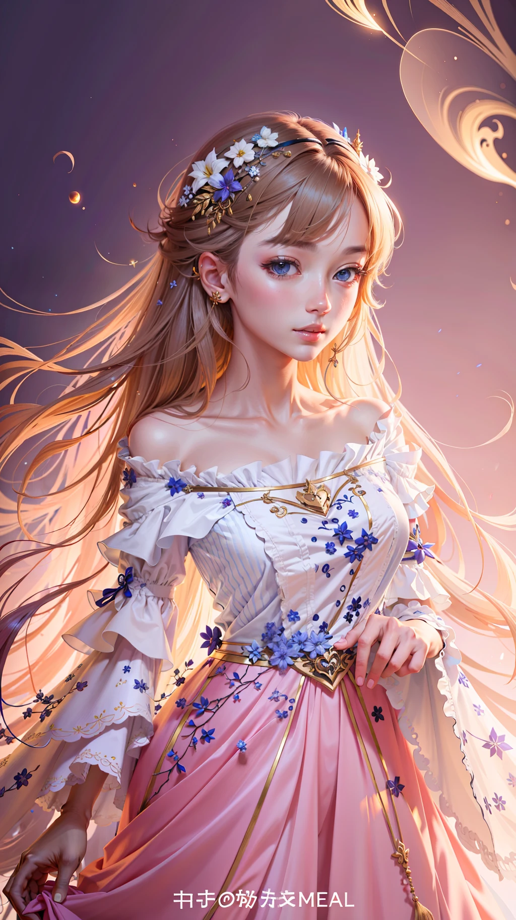 a cute girl, magical sense, shoulder length messy hair , happy, Full body, Beautiful anime waifu style girl, hyperdetailed painting, luminism, abstract beauty,stand, approaching perfection, pure form, golden ratio, minimalistic, unfinished, concept art, intricate details, 8k post production, high resolution, hyperdetailed, , sharp focus, studio photo, intricate details, highly detailed,