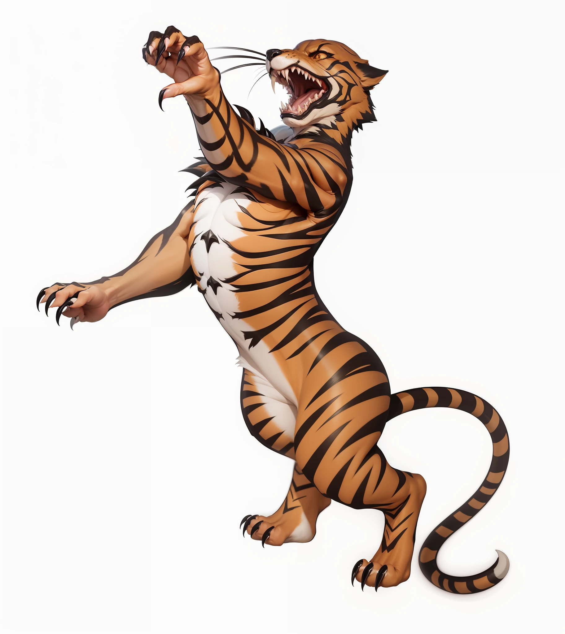 keep the same image, keep mouth open and these show, better detail the claws, make the claws realistic, improve the quality, high quality, HD