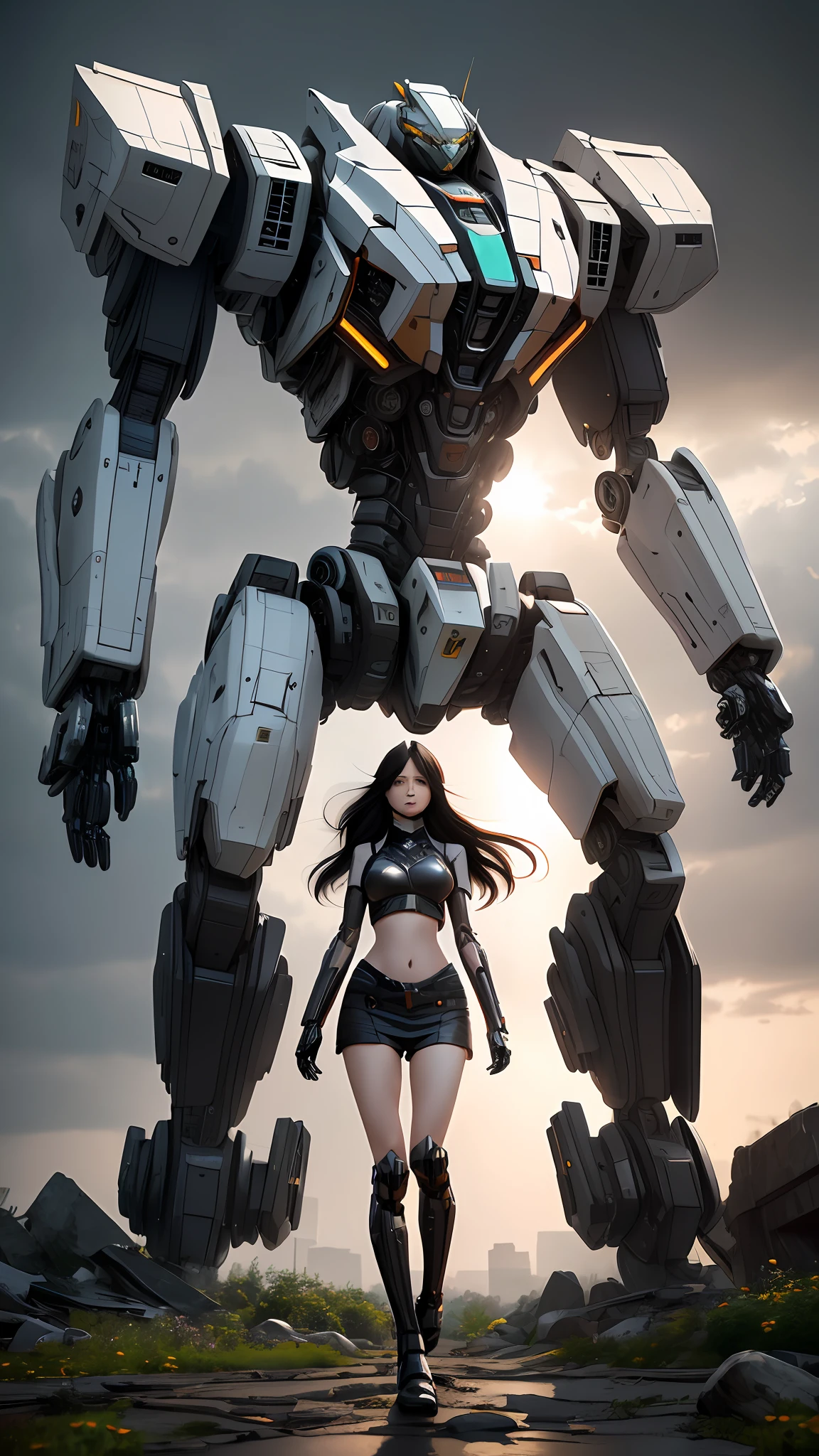 stone diagram mecha,
( pureerosface_v1:0.5), rhyme mold,
Realistic photography, high quality, 8k resolution, real photos, (((mecha girl with long hair, black hair, medium breasts,)), Chinese girl, skinny, navel), ground covered with rubble, ruins, shitu-mecha behind the girl, magnificent, full-body, mysterious, photo by Brandon Wolfermüster, surreal dreams, gray atmosphere, rainy days, dynamic, lut, hdrm professional lighting, photon mapping, radiosity, physically based rendering, delicate realism, dynamic and expressive animation,
(Black and gray style: 1.3),