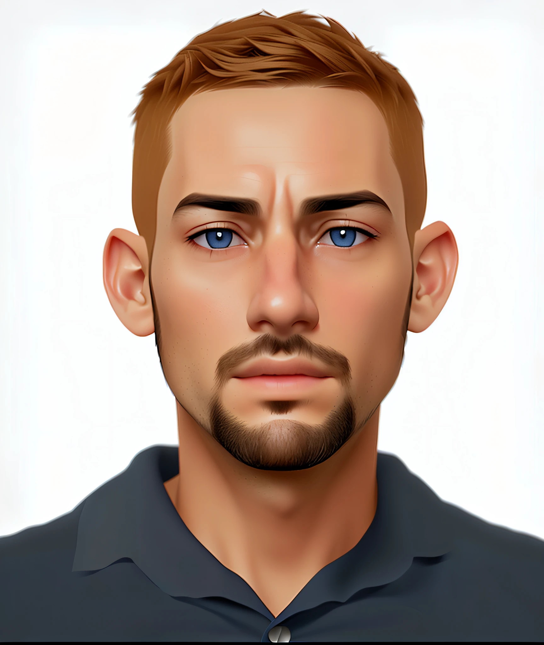 a close up of a man with a beard and a blue shirt, detailed realistic face, nft portrait, realistic detailed face, detailed and realistic face, 3 d demo reel avatar, realistic person, satoshi, realistic and detailed face, human realistic face, realistic portrait, 2d portrait, realistic self portrait, realistically rendered face, detailed character portrait