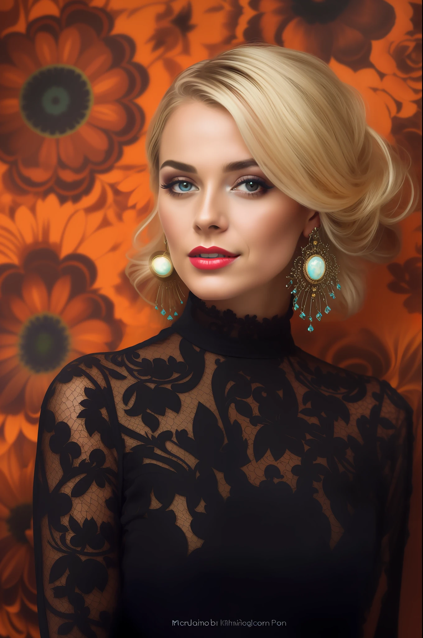 real photo for magazine cover - vertical centered portrait close profile for beautiful blonde girl dressed in black fligree by tom lovell style very detailed filigree, epic, dramatic, photorealistic, sharp focus::5 vivid colors orange yellow background :: mohn plant shot with canon eos 5 :: dream is made of beauty and energy and imagination. It is closeup and personal. It is fearful and wonderful. A dream inspires awe and joy. This dream is what makes our shared future possible. Beautiful dreamer. Dynamic composition and dramatic lighting. Turquoise, orange, cobalt blue :: Evil thomas the tank engine racing down the tracks , paperclip --chaos 1 --ar 2:3 --v 5.1 --q 2 --v 5 - Image #4 @buffalumps
