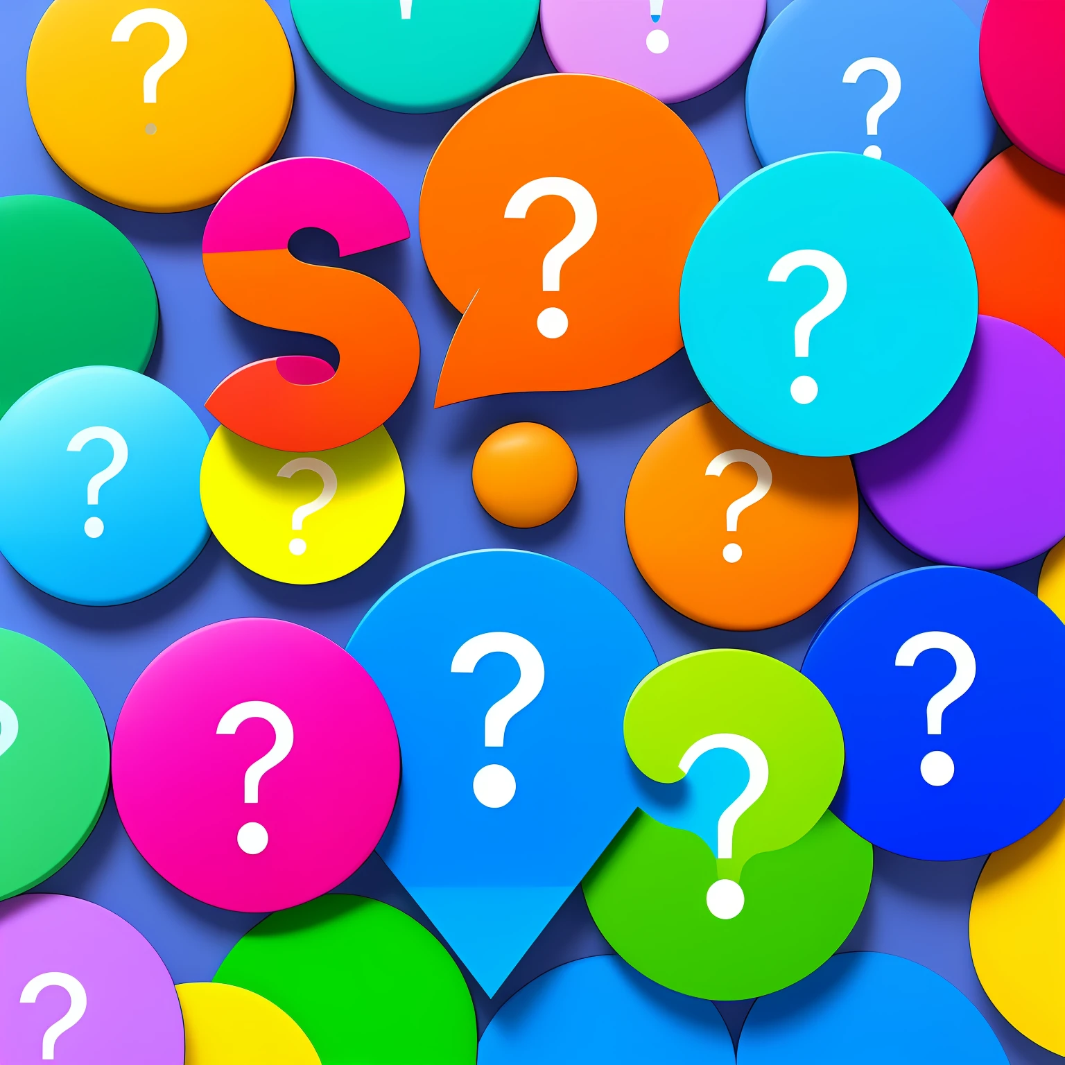 a 3D drawing of a question mark, which will be used as a thematic element in your quiz and puzzle channel. The question mark is lively and full of personality. It has a rounded body with smooth and curved lines, and its outline is composed of a vibrant shade of color (you can choose your preferred color).