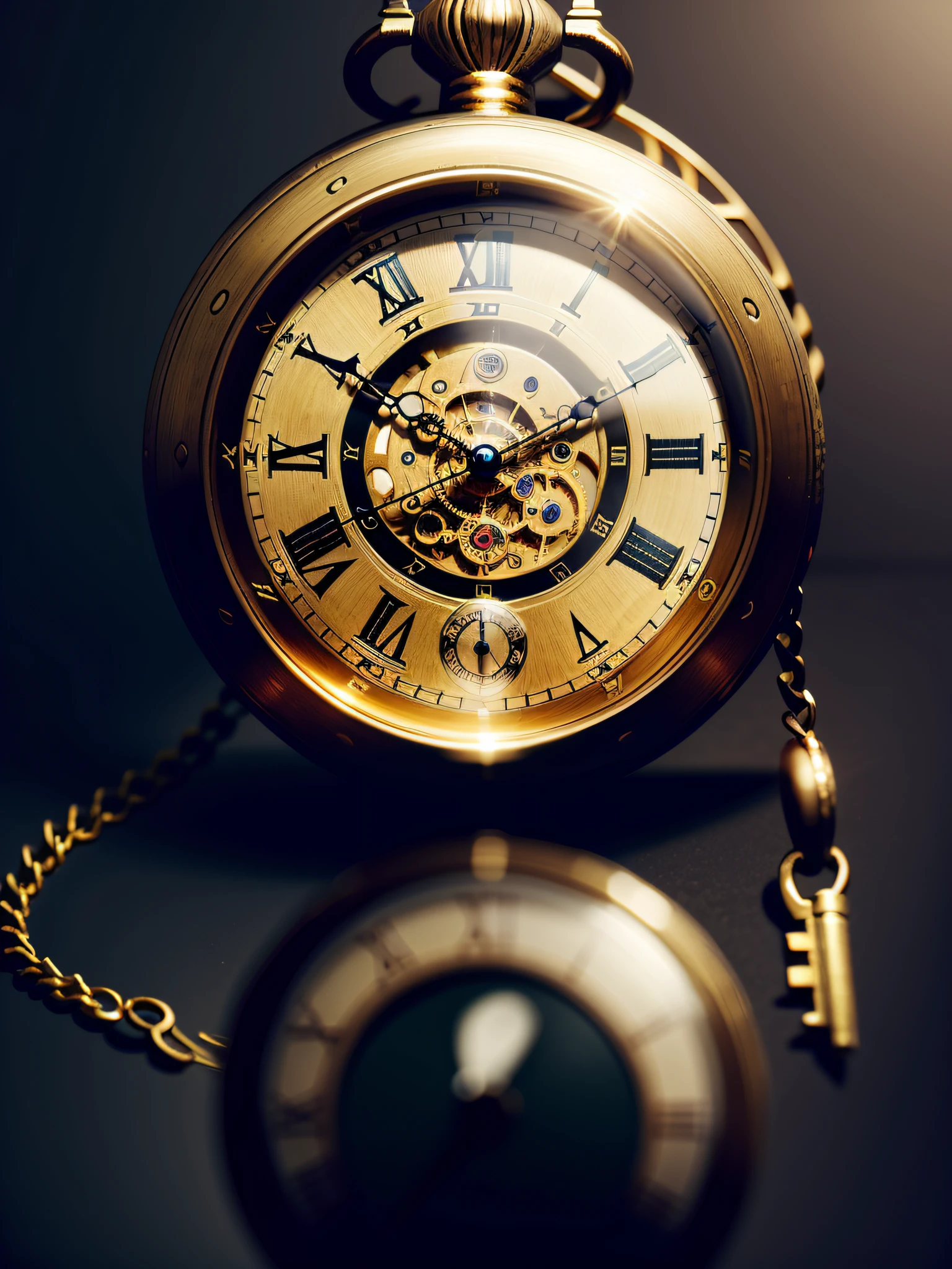 A pocket watch, ancient, accomplished, mysterious, time seems to be frozen, exquisite, pale, brass, eerie, absurd, sketch, anime key visuals, fog, evil, Bauhaus art, dramatic lighting