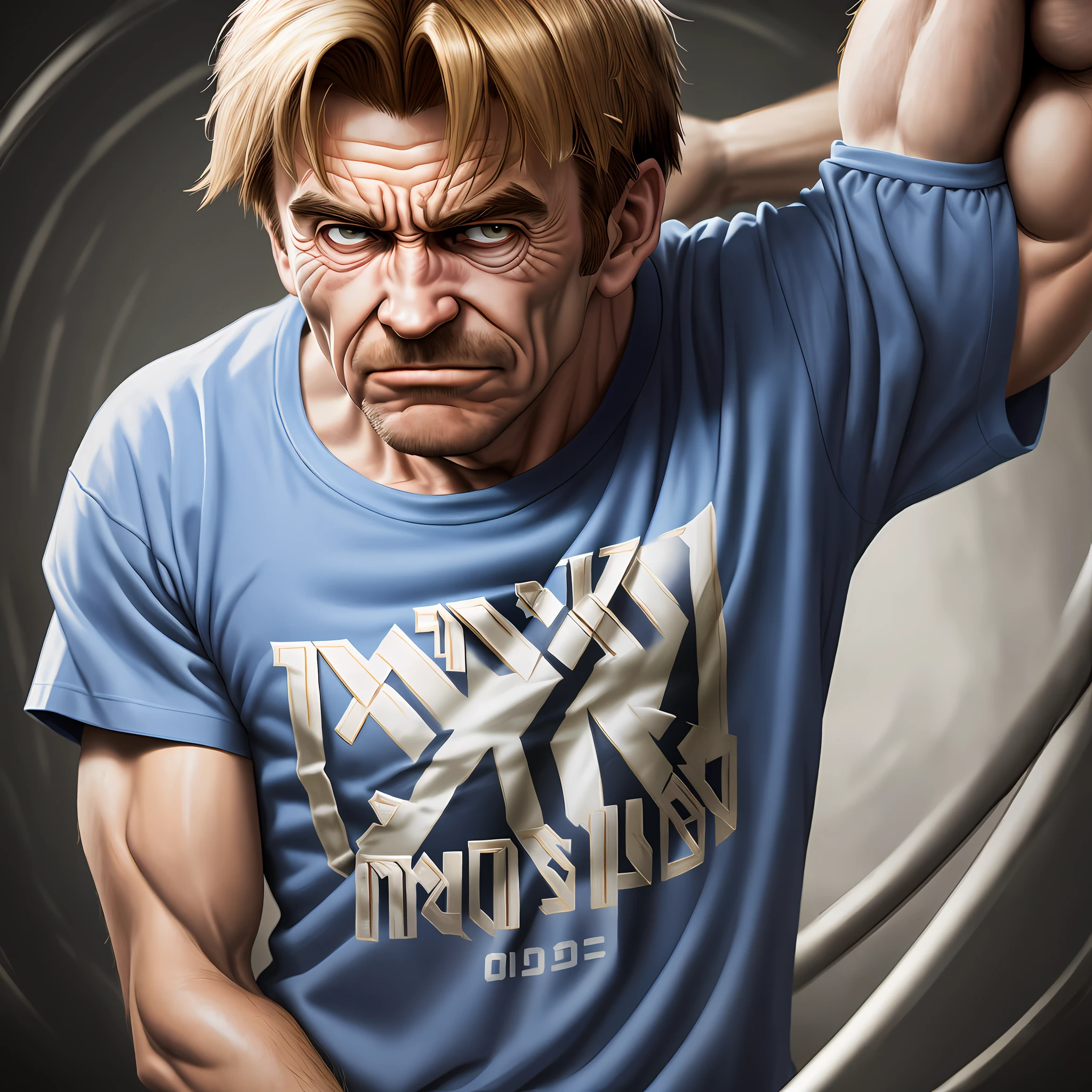 (Iron maiden eddie with shirt written young strength)