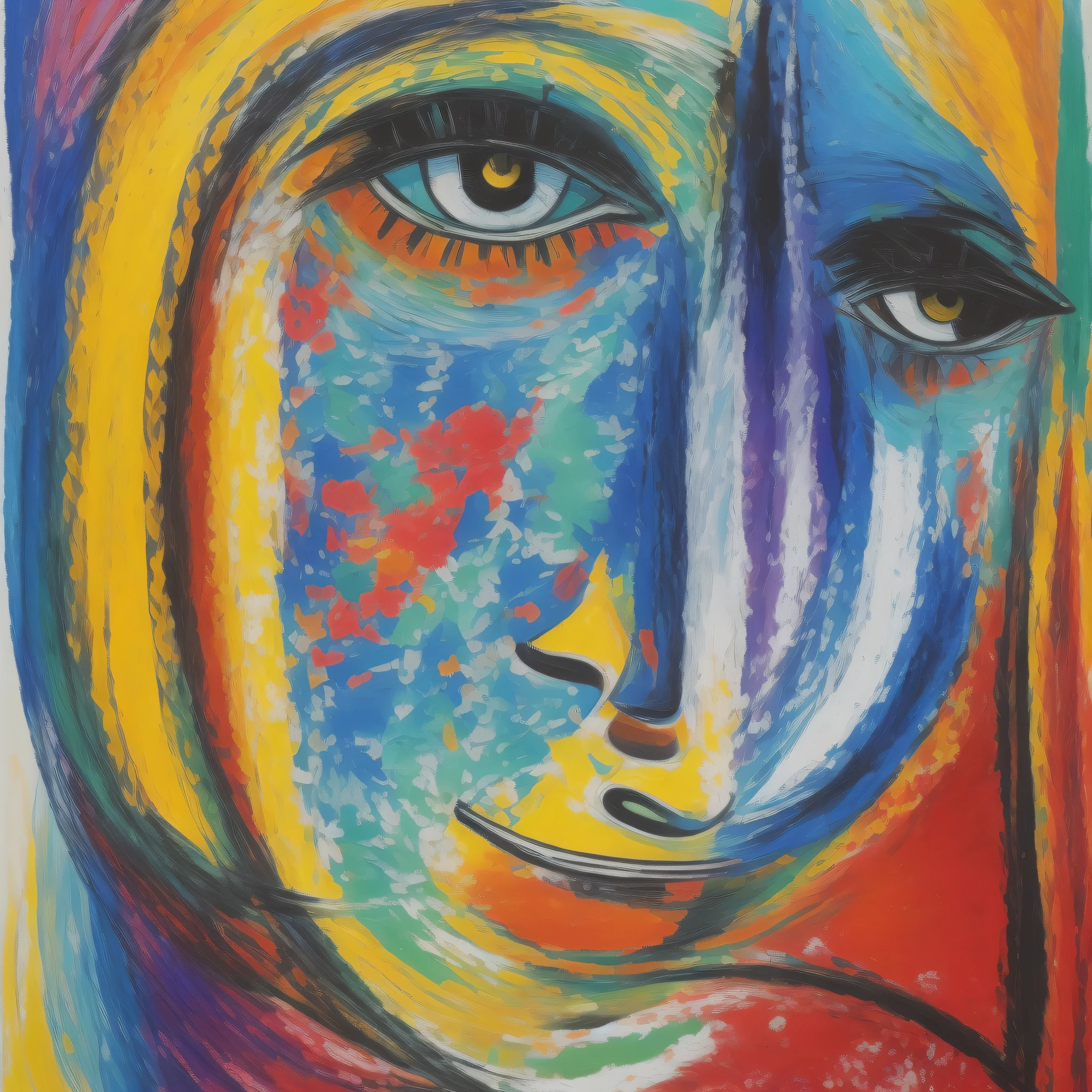 ((pintor picasso)),modern art,masterpiece, best quality, ultra-detailed,an extremely delicate and beautiful,rich colors,abstract,unique,impressionistic brushstrokes,focused attention on the artist's concept,compelling,deeply moving.