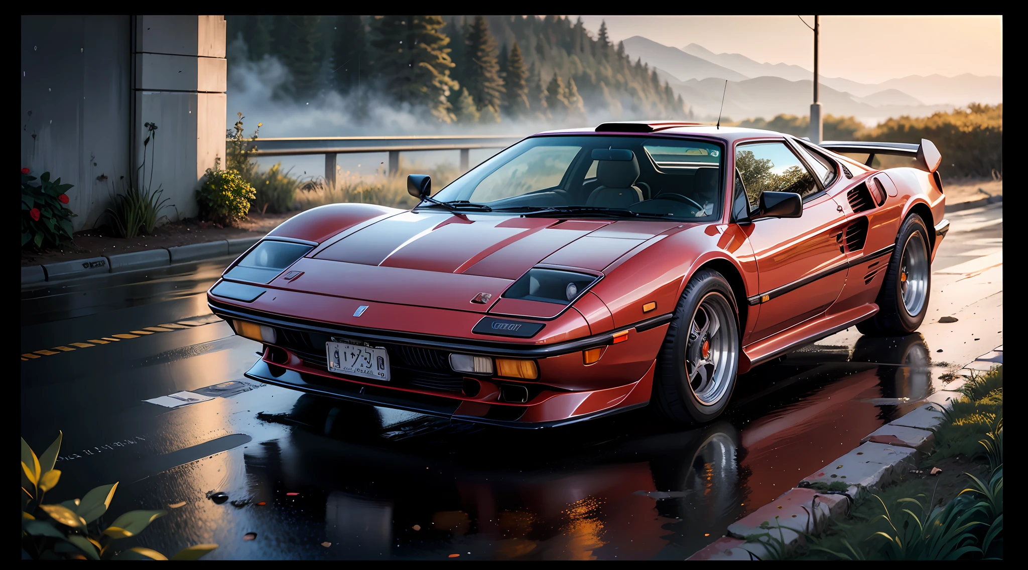 RAW photo, a  portrait photo of
BFerrari 308 GTB on highway 1, somewhere. (308 gts), Noon time and Rainy weather. Ultra detailed, 8K, HDR, Octane Render, Redshift, Unreal Engine 5. Professionally color graded, atmosphere, amazing depth, rich colors, powerful imagery, psychedelic overtones,
(high detailed skin:1.2), 8k uhd, dslr, soft lighting, high quality, film grain, Fujifilm XT3