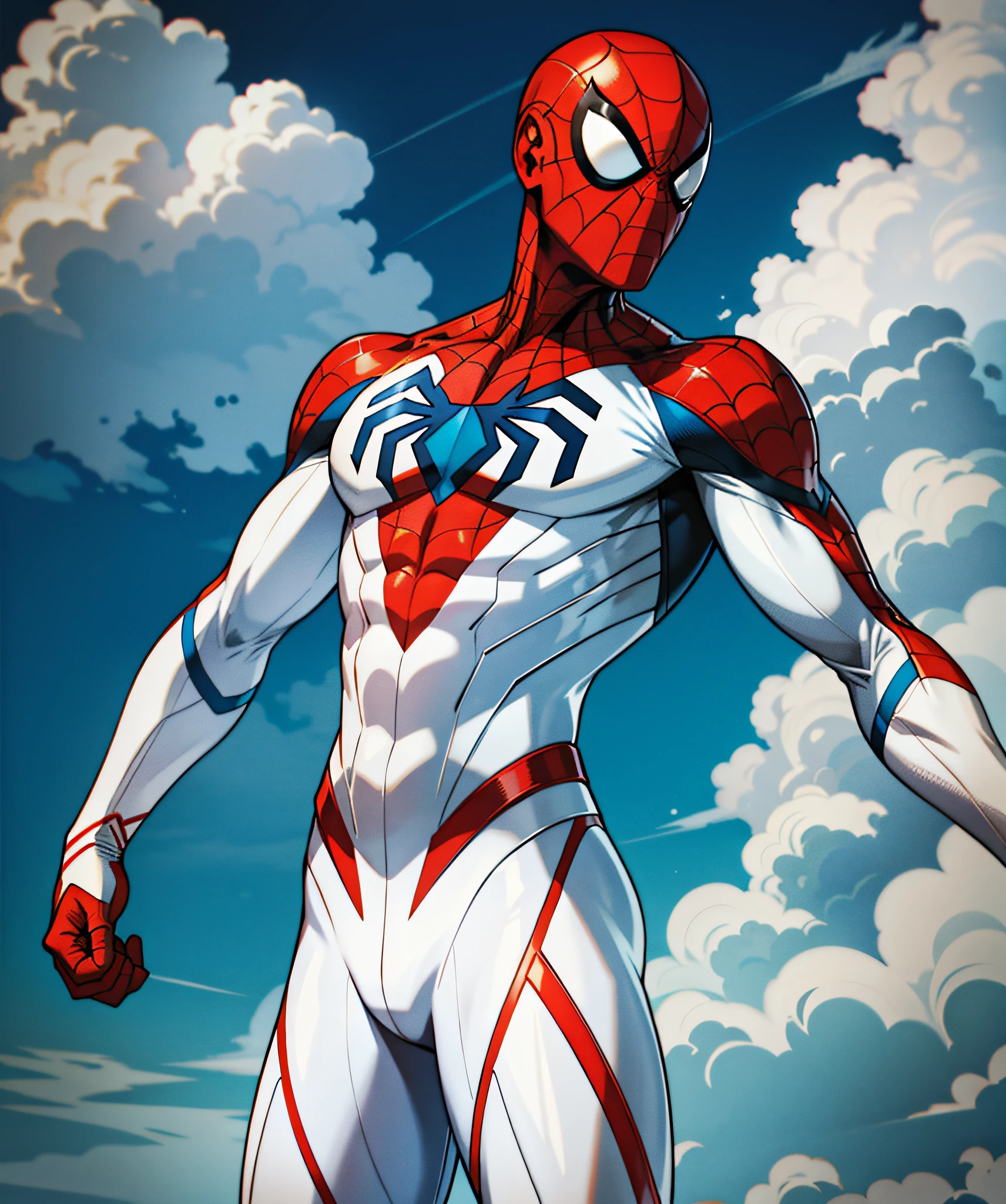 White, Red and Blue Spiderman Suit