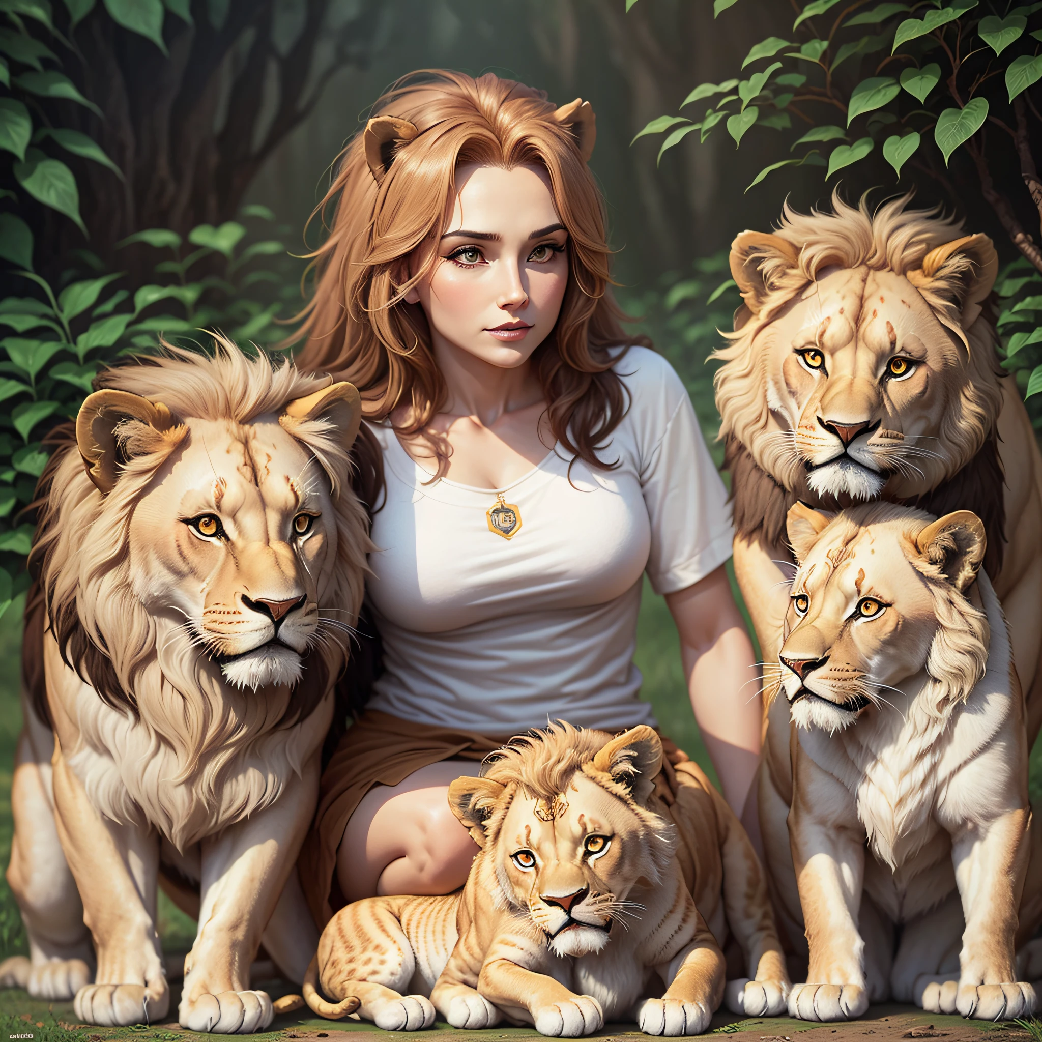LEO MOTHER WITH LITTLE LIONS --auto --s2