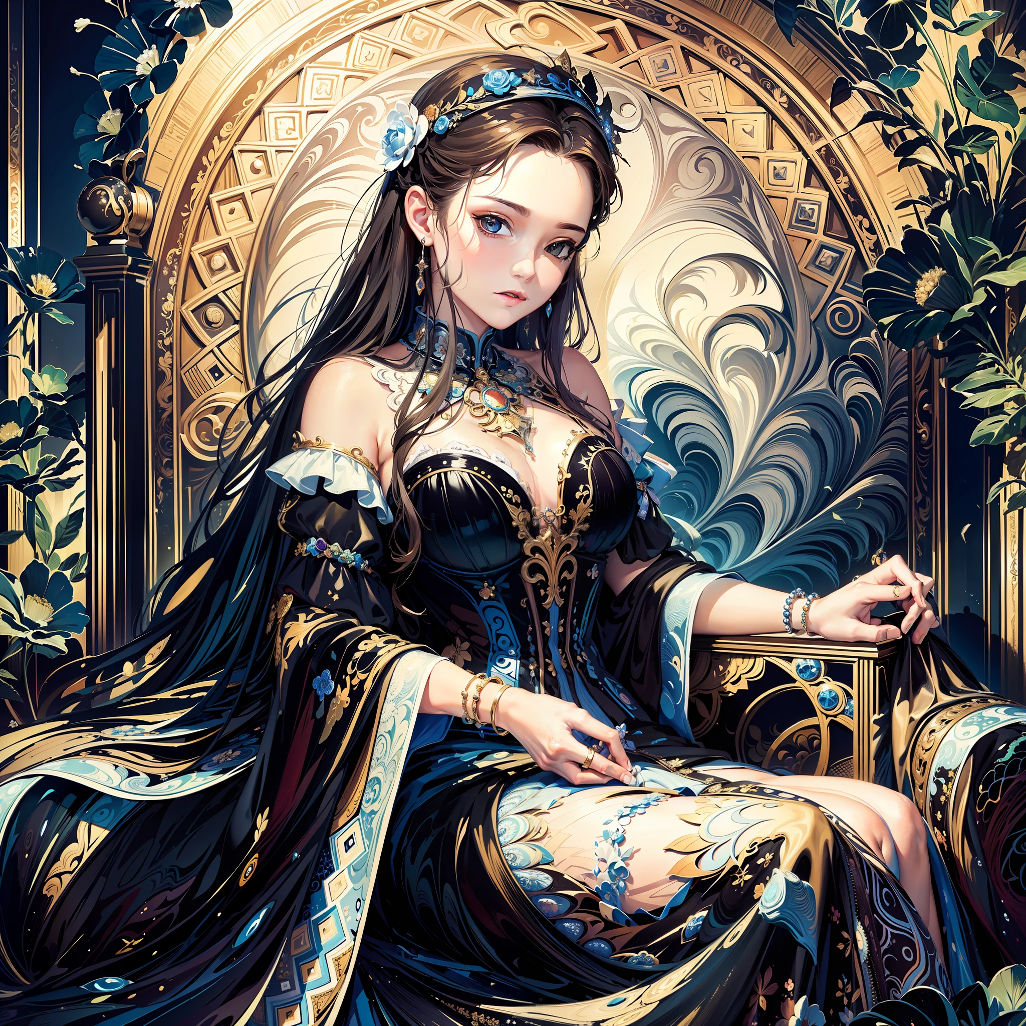 (masterpiece, top quality, best quality, official art, beautiful and aesthetic:1.2), (1girl:1.3), (fractal art:1.3),